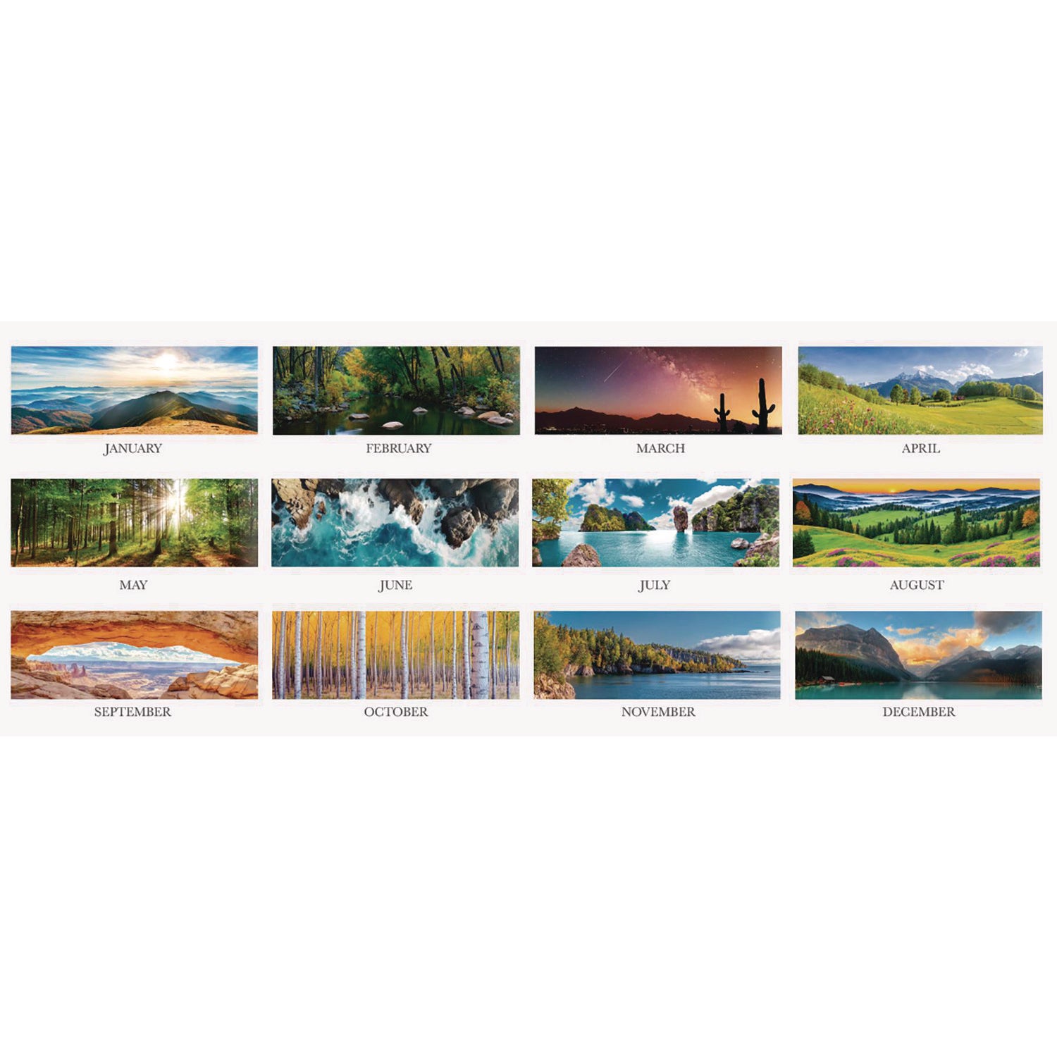 Recycled Full-Color Monthly Desk Pad Calendar, Nature Photography, 22 x 17, Black Binding/Corners,12-Month (Jan to Dec): 2024 - 3