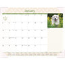 At-A-Glance Puppies Desk Pad - Standard Size - Monthly - 12 Month - January 2024 - December 2024 - 1 Month Single Page Layout - 21 3/4" x 17" White Sheet - Desktop, Desk Pad - White - Paper - Full-color Photos of Puppies, Bleed Resistant Paper, Unrul