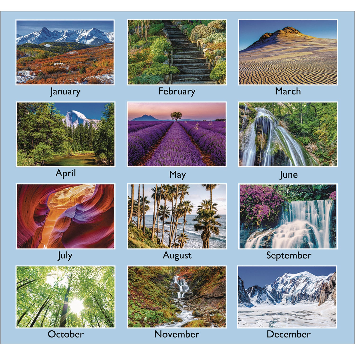 Scenic Monthly Wall Calendar, Scenic Landscape Photography, 15.5 x 22.75, White/Multicolor Sheets, 12-Month (Jan-Dec): 2024 - 3