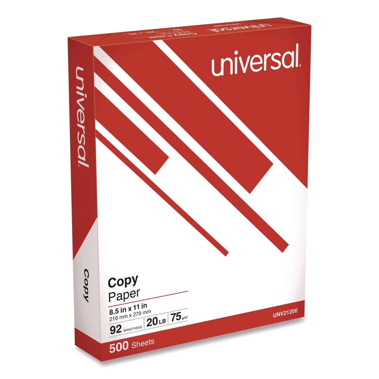 Copy Paper, 92 Bright, 20 lb Bond Weight, 8.5 x 11, White, 500 Sheets/Ream, 10 Reams/Carton, 40 Cartons/Pallet - 3