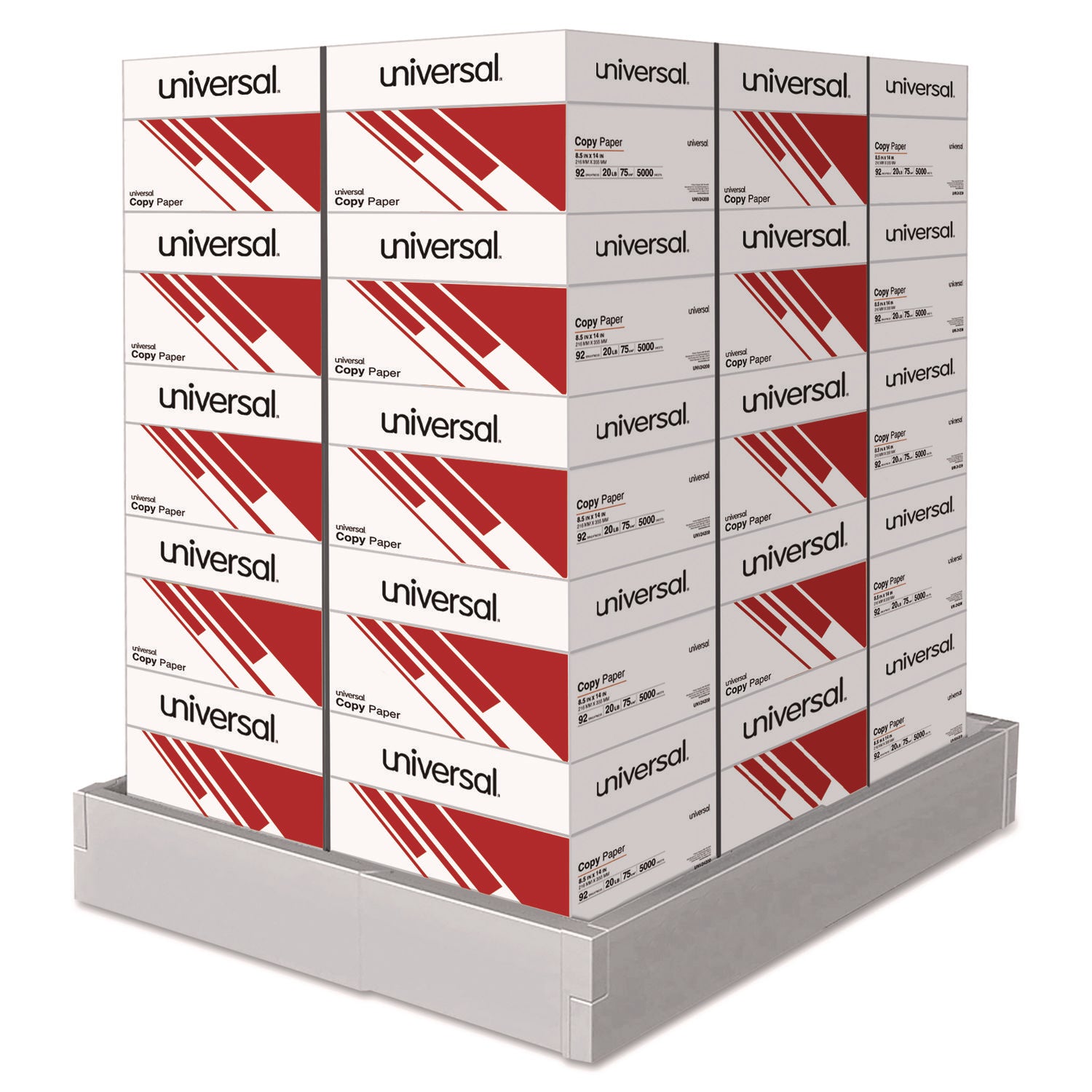 Legal Size Copy Paper, 92 Bright, 20 lb Bond Weight, 8.5 x 14, White, 500 Sheets/Ream, 10 Reams/Carton, 30 Cartons/Pallet - 1