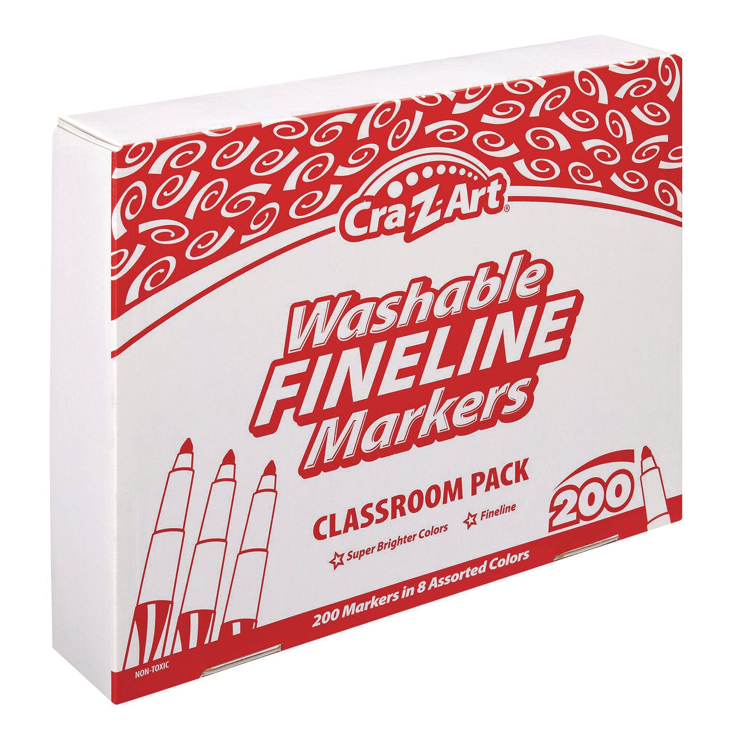 Washable Fineline Markers Classpack, Fine Bullet Tip, Eight Assorted Colors, 200/Set - 3