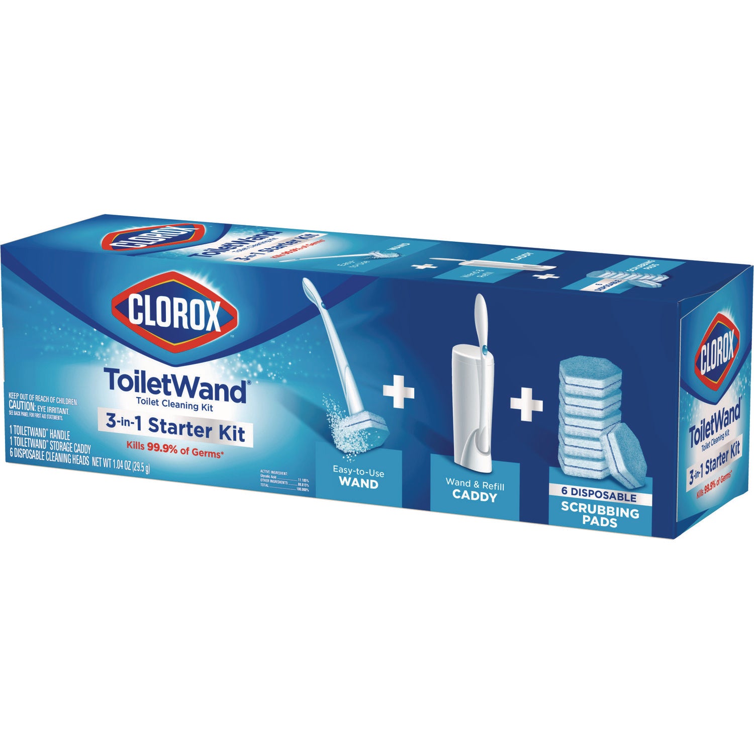 ToiletWand Disposable Toilet Cleaning System: Handle, Caddy and Refills, White, 6/Carton - 3