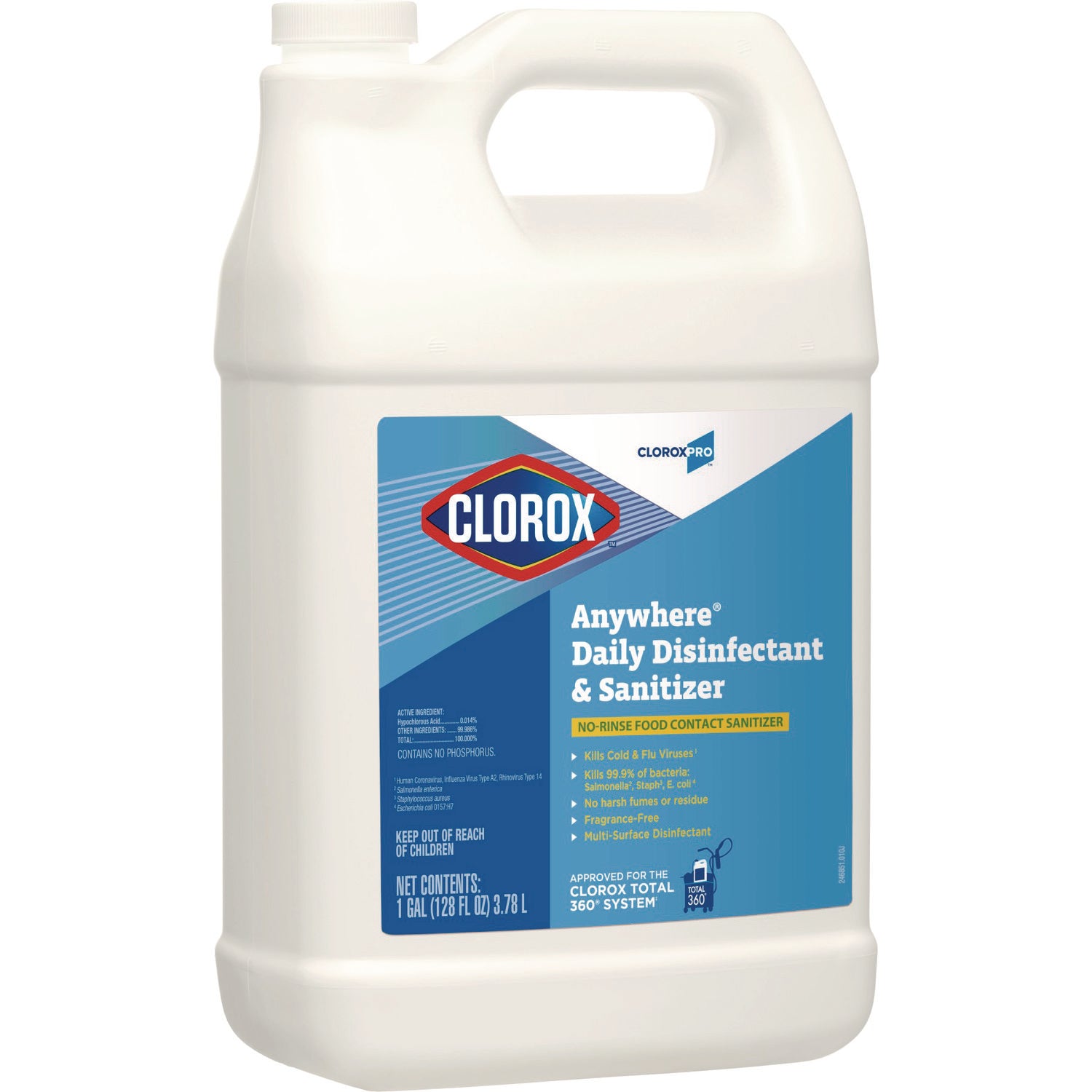 CloroxPro Anywhere Daily Disinfectant and Sanitizing Bottle - 128 fl oz (4 quart) - 1 Each - Disinfectant, Deodorize, pH Balanced - Translucent - 2