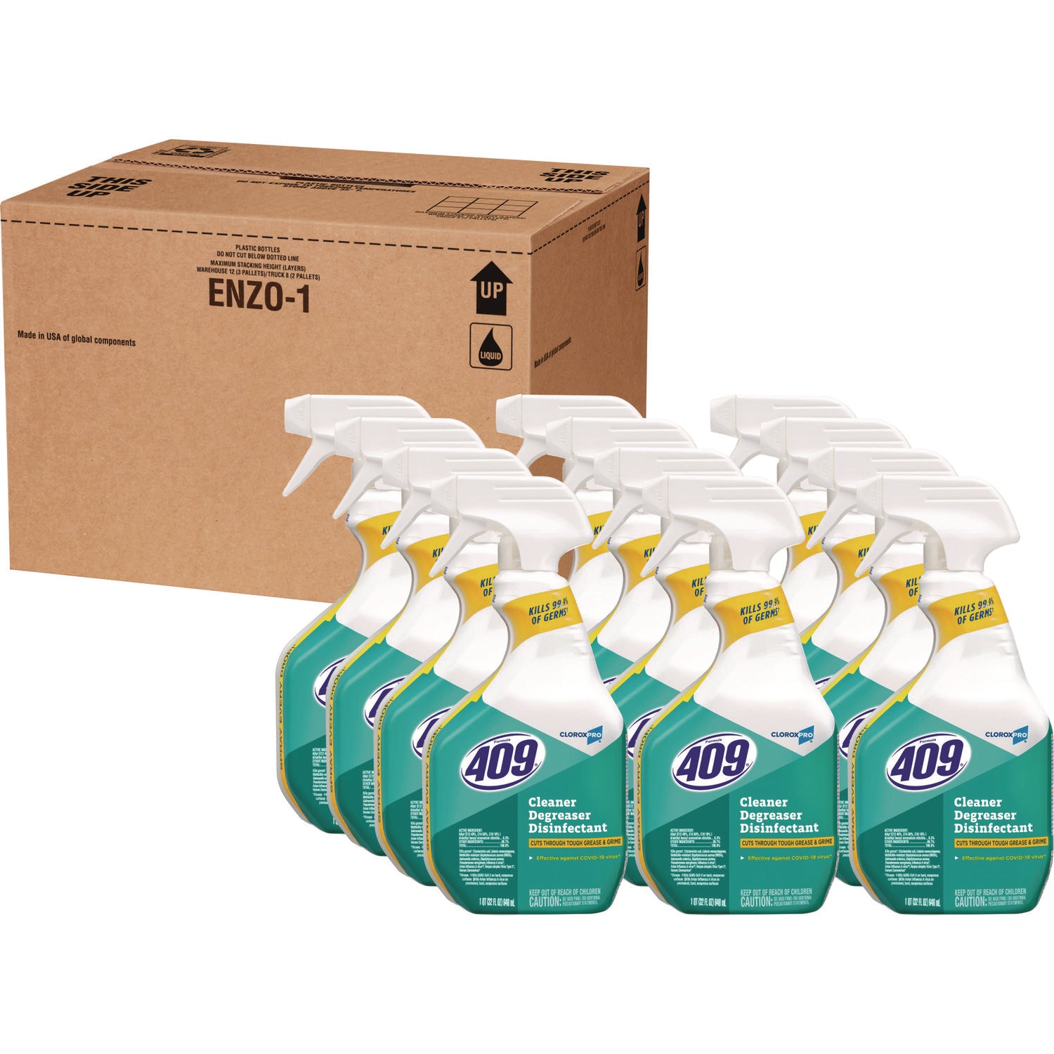 Cleaner Degreaser Disinfectant, 32 oz Spray, 12/Carton - 1