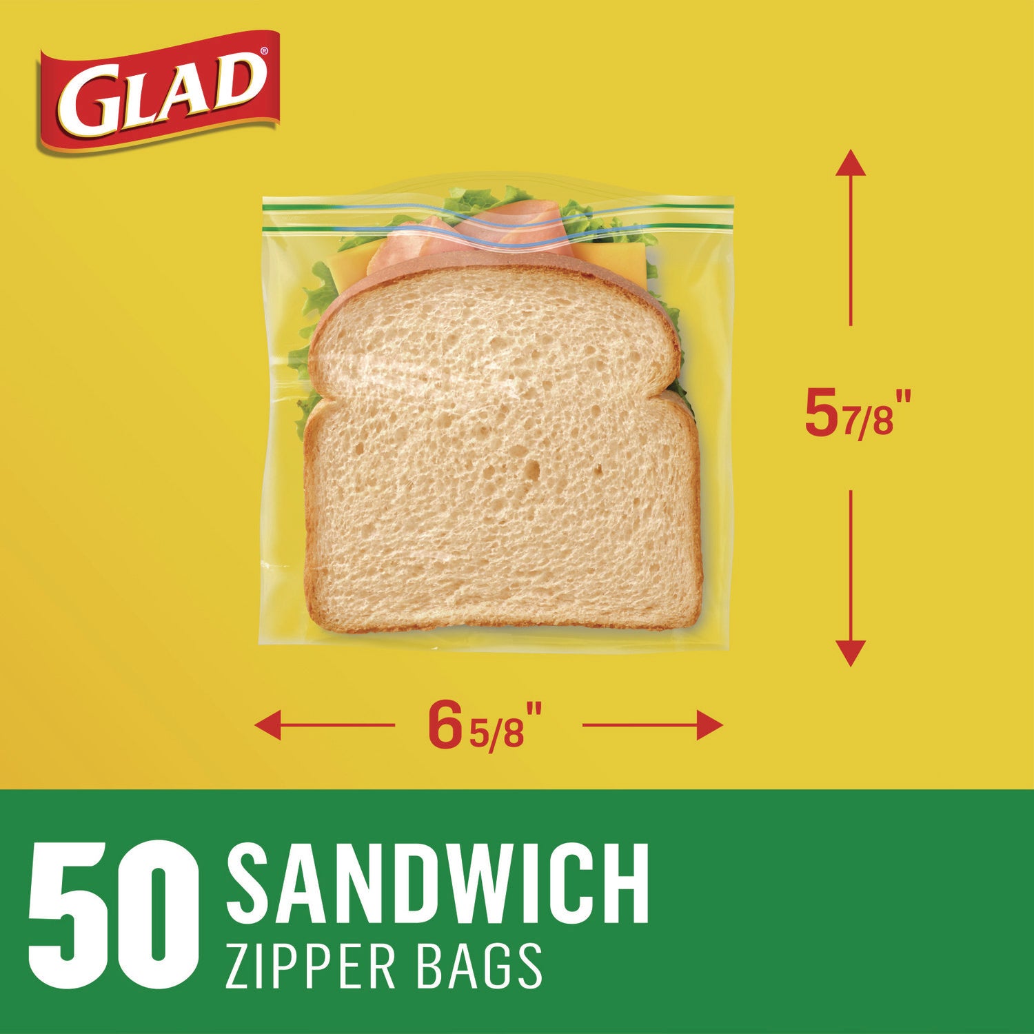 Sandwich Zipper Bags, 6.63" x 8", Clear, 600/Carton - 8