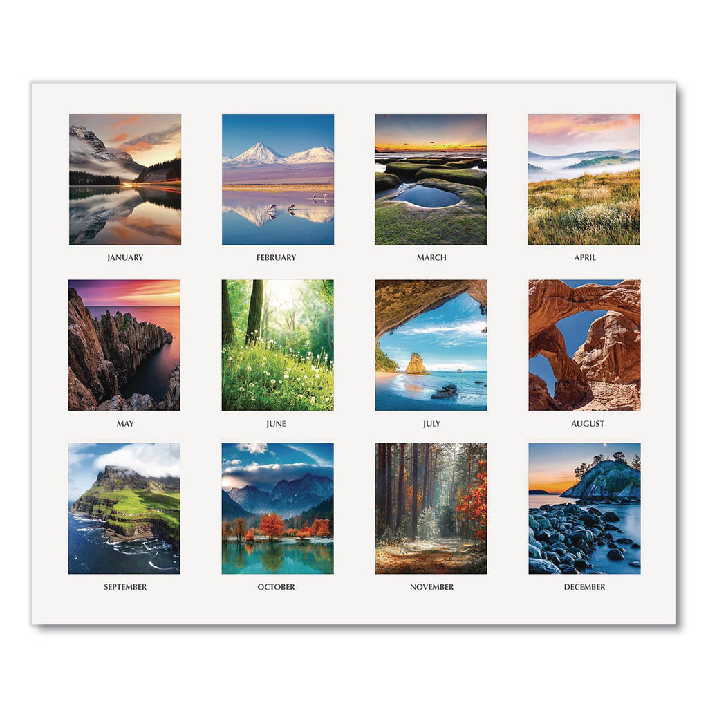 Earthscapes Scenic Desk Pad Calendar, Scenic Photos, 18.5 x 13, White Sheets, Black Binding/Corners,12-Month (Jan-Dec): 2024
