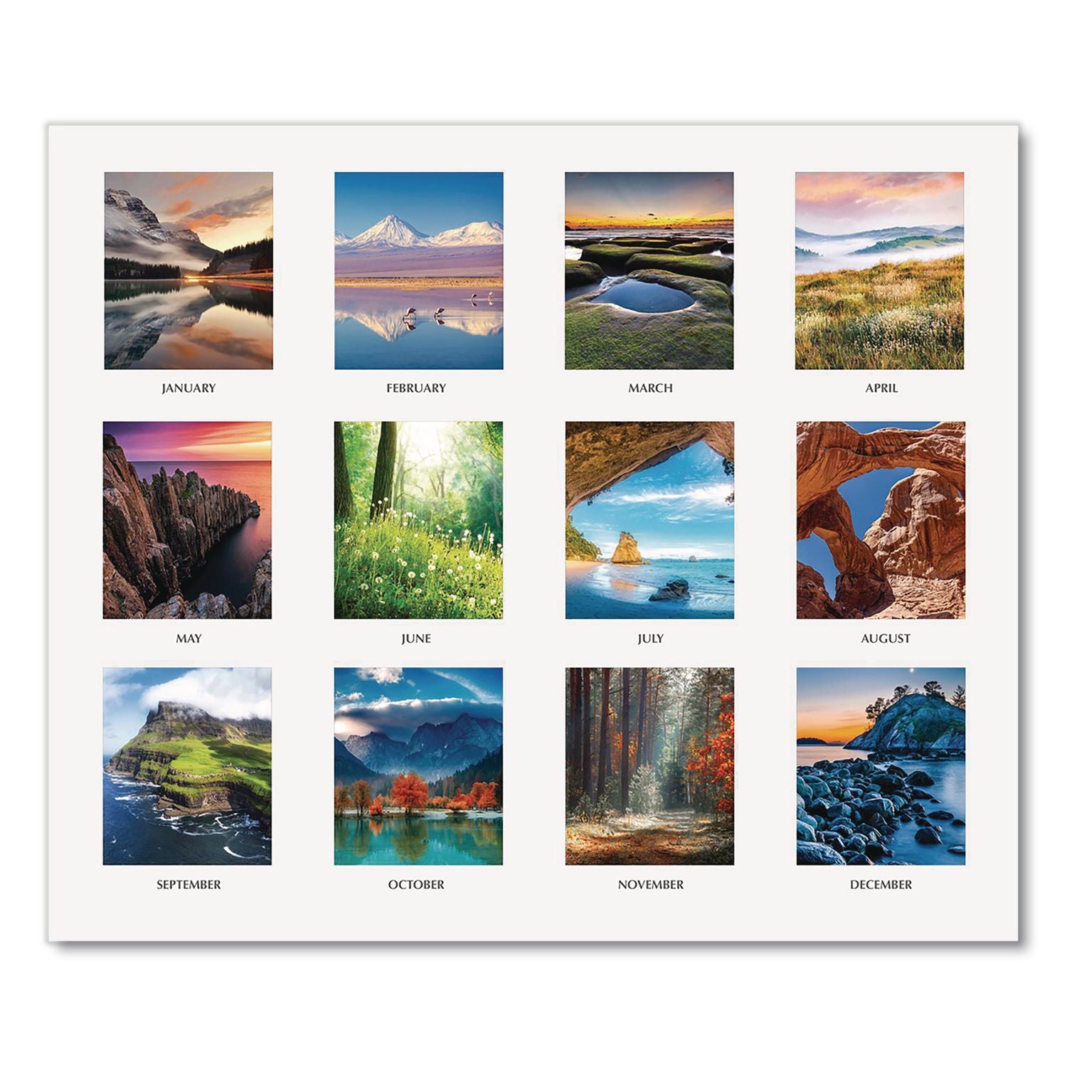 Earthscapes Scenic Desk Pad Calendar, Scenic Photos, 18.5 x 13, White Sheets, Black Binding/Corners,12-Month (Jan-Dec): 2024