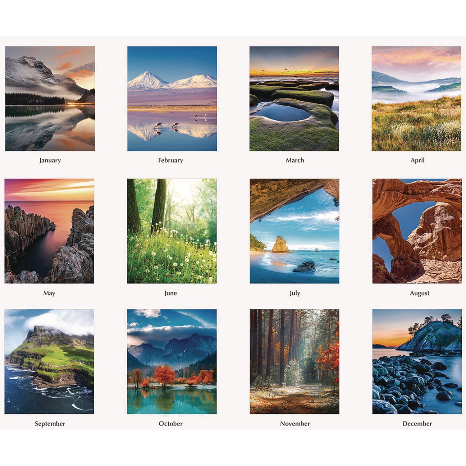 Earthscapes Recycled Desk Tent Monthly Calendar, Scenic Photography, 8.5 x 4.5, White Sheets, 12-Month (Jan to Dec): 2024 - 3