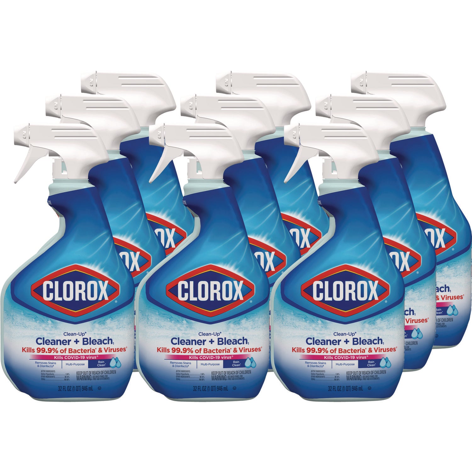 Clean-Up Cleaner + Bleach, 32 oz Spray Bottle, Fresh Scent, 9/Carton - 2