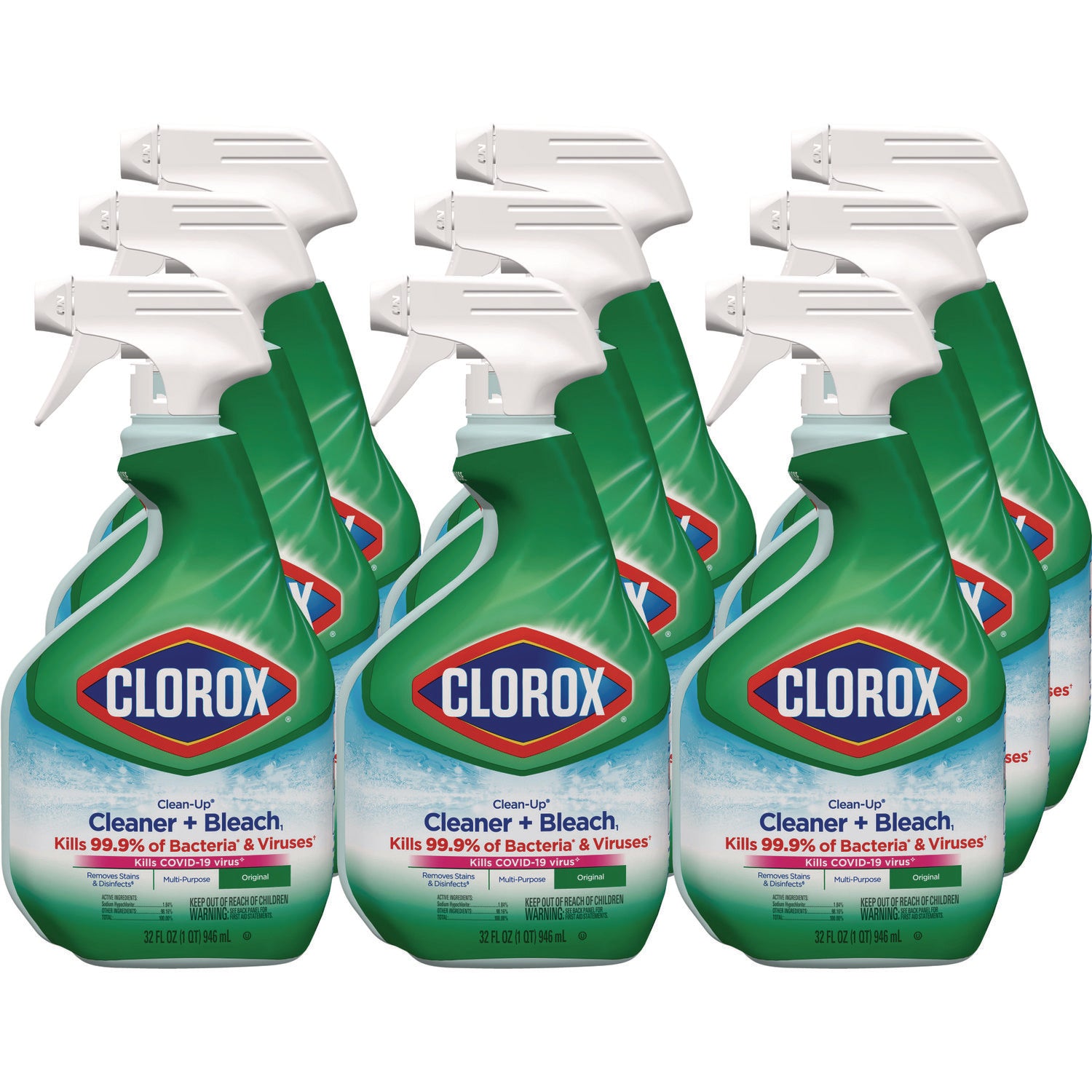 Clean-Up Cleaner + Bleach, Original, 32 oz Spray Bottle, 9/Carton - 2