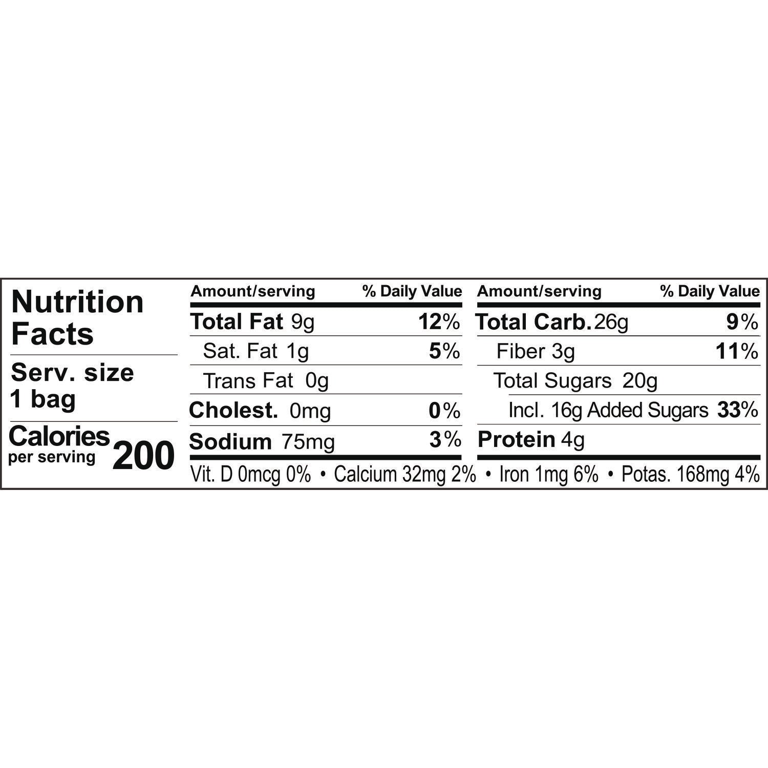 Sahale Snacks Fruit/Nut Trail Snack Mix - Non-GMO, Gluten-free - Fruit and Nut - 1.50 oz - 18 / Carton