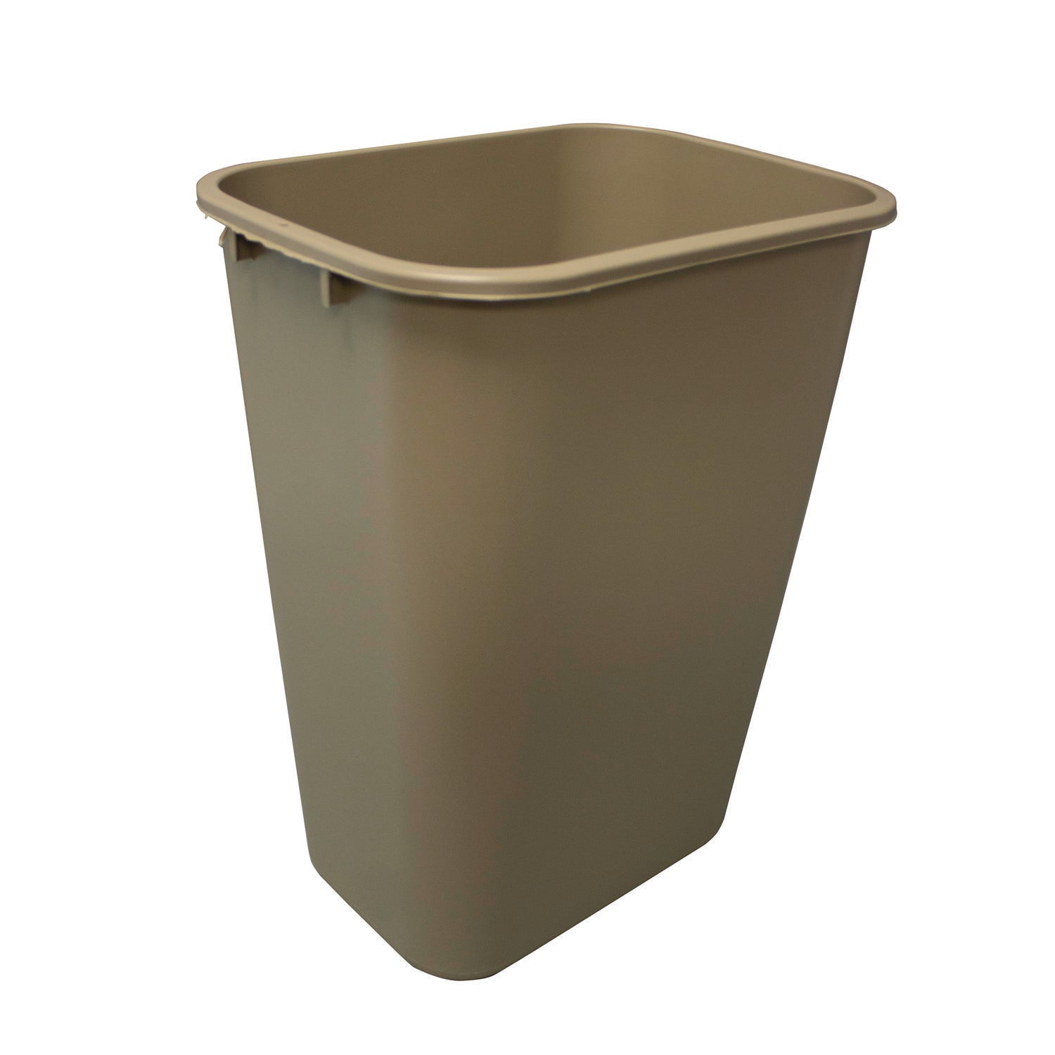 Soft-Sided Wastebasket, 41 qt, Polyethylene, Beige - 3