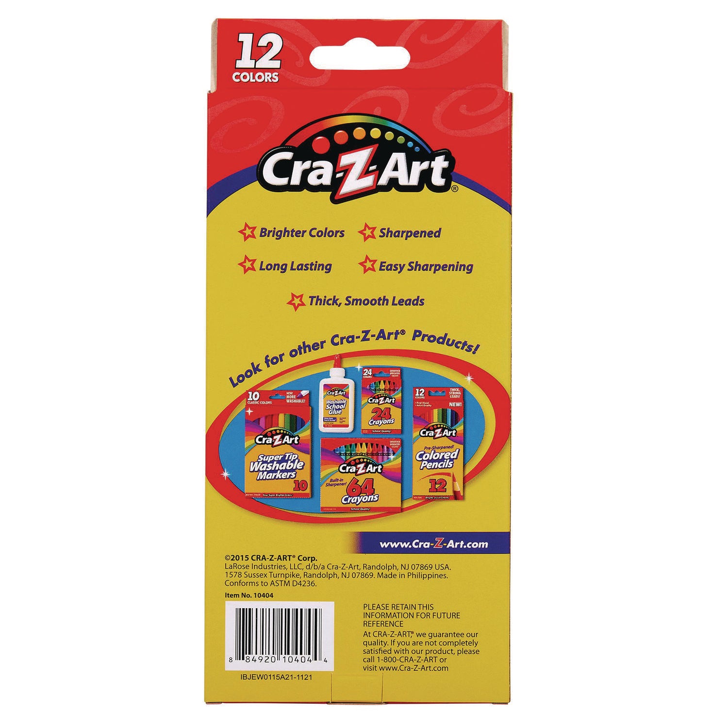 Colored Pencils, 12 Assorted Lead and Barrel Colors, 12/Set - 2