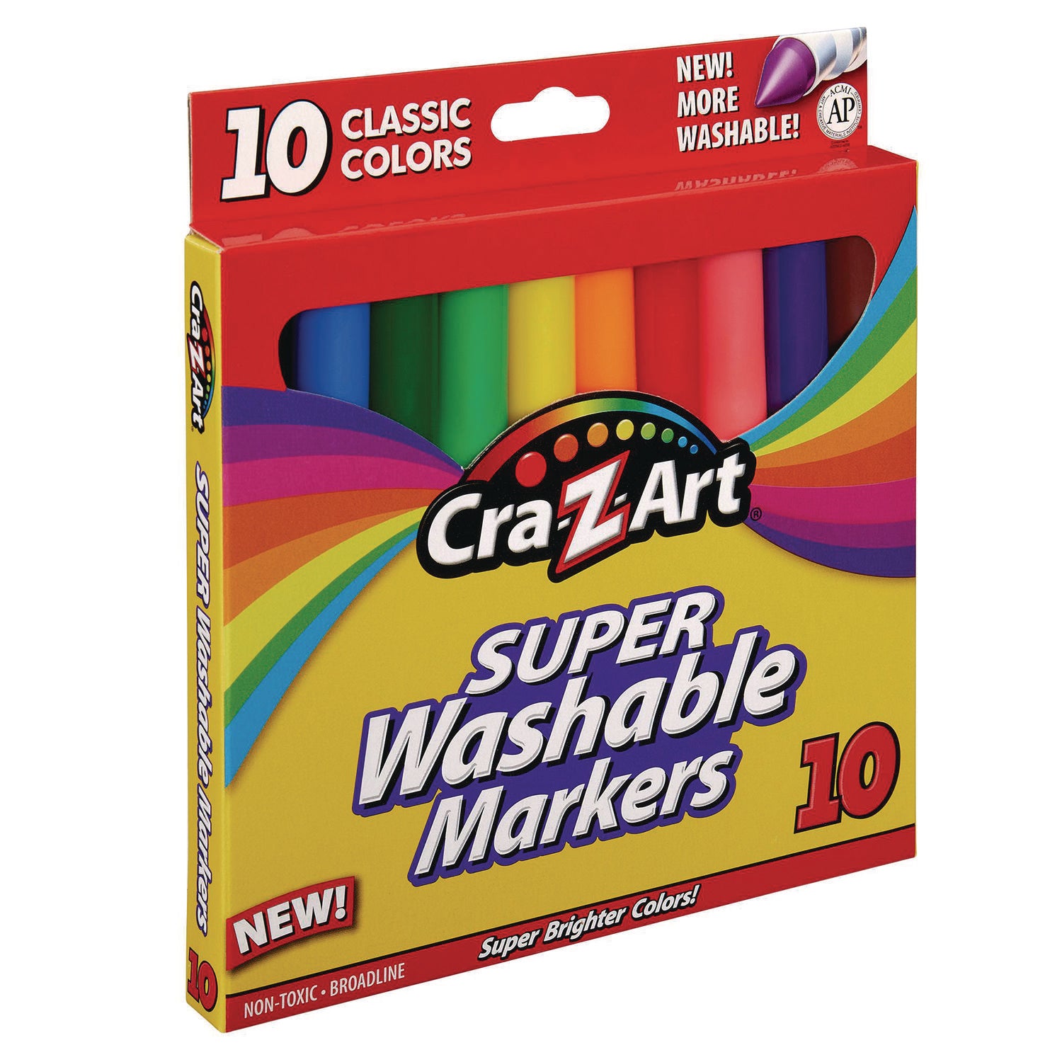 Super Washable Markers, Broad Bullet Tip, Assorted Colors, 10/Set - 5