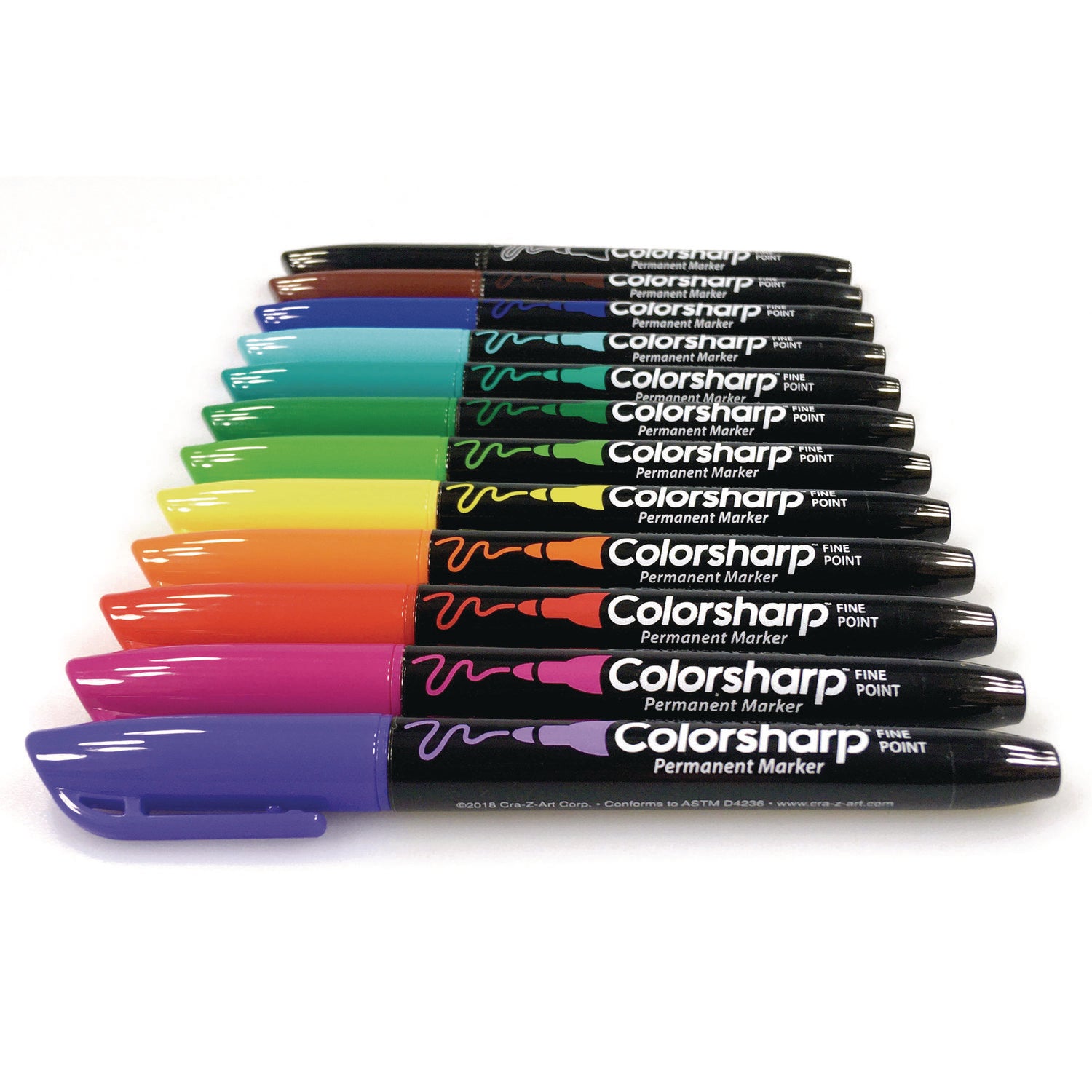 Colorsharp Permanent Markers, Fine Bullet Tip, Assorted Colors, 12/Set - 4