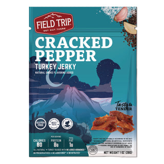Turkey Jerky, Cracked Pepper Turkey, 2.2 oz Bag, 12 Bags/Carton