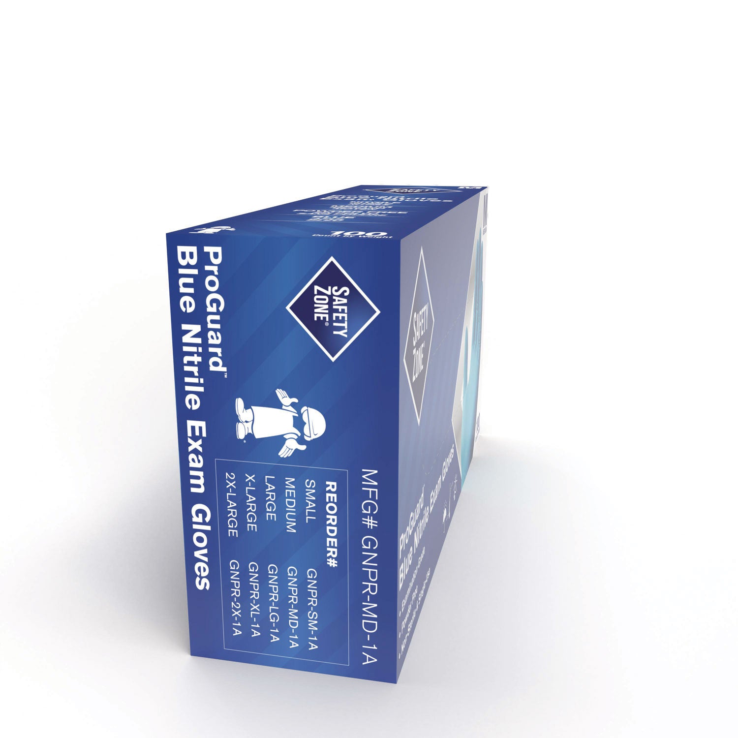 Safety Zone Powder Free Blue Nitrile Gloves - Medium Size - Blue - Comfortable, Allergen-free, Silicone-free, Latex-free, Textured - For Cleaning, Dishwashing, Food, Janitorial Use, Painting, Pet Care - 9.65" Glove Length
