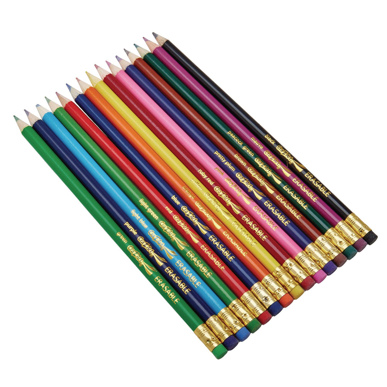 Erasable Colored Pencils, 15 Assorted Lead and Barrel Colors, 15/Set - 4