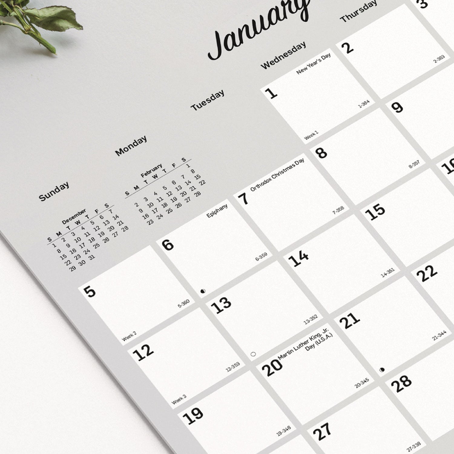 Romantic Wall Calendar, Romantic Floral Photography, 12 x 17, Multicolor/White Sheets, 12-Month (Jan to Dec): 2024