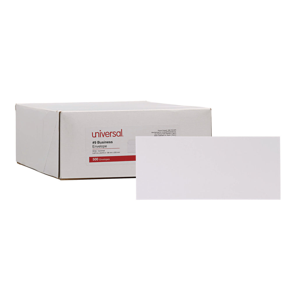 Open-Side Business Envelope, #9, Square Flap, Gummed Closure, 3.88 x 8.88, White, 500/Box - 1