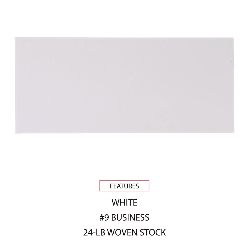 Open-Side Business Envelope, #9, Square Flap, Gummed Closure, 3.88 x 8.88, White, 500/Box - 7