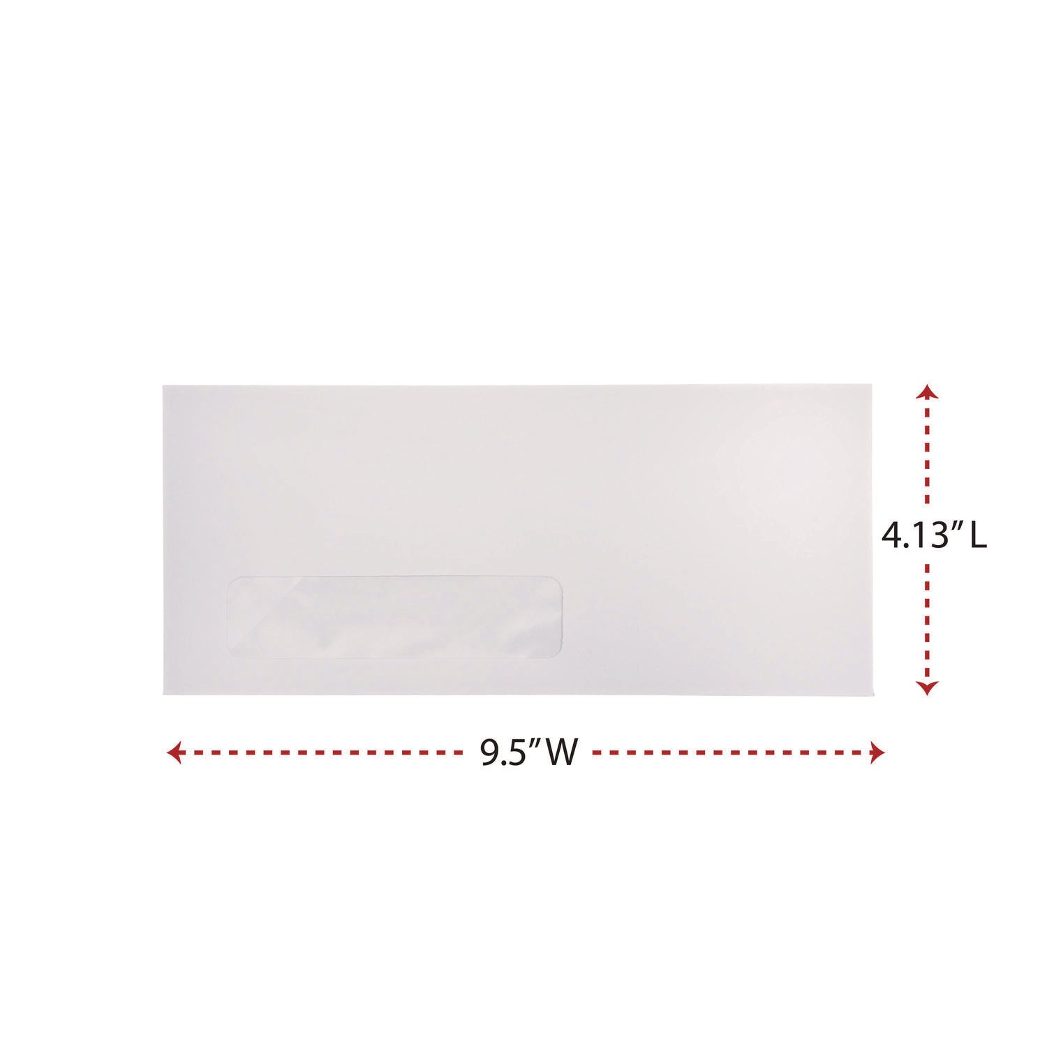 Open-Side Business Envelope, 1 Window, #10, Commercial Flap, Gummed Closure, 4.13 x 9.5, White, 500/Box - 3