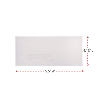 Open-Side Business Envelope, 1 Window, #10, Commercial Flap, Gummed Closure, 4.13 x 9.5, White, 500/Box - 3