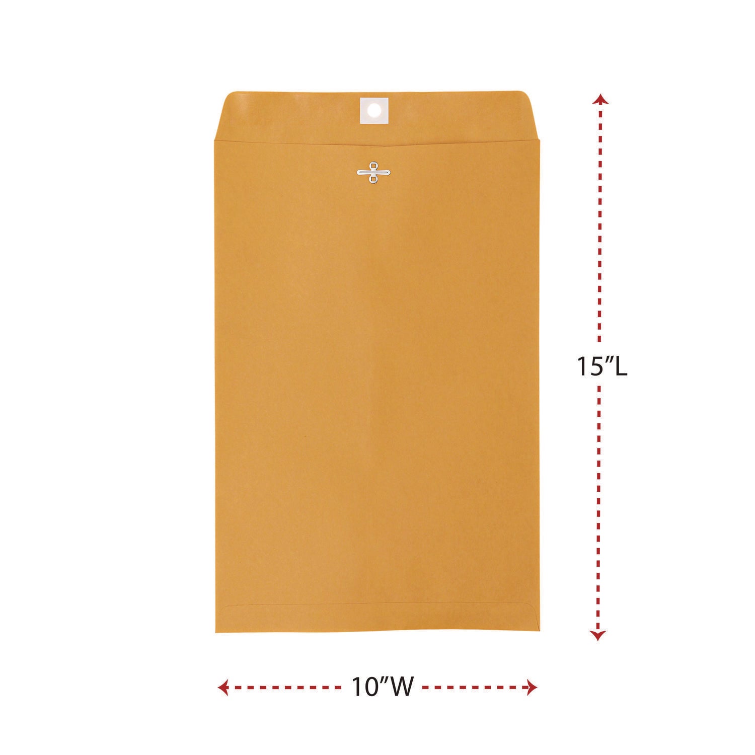 Kraft Clasp Envelope, #98, Square Flap, Clasp/Gummed Closure, 10 x 15, Brown Kraft, 100/Box - 4