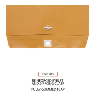 Kraft Clasp Envelope, #98, Square Flap, Clasp/Gummed Closure, 10 x 15, Brown Kraft, 100/Box - 5