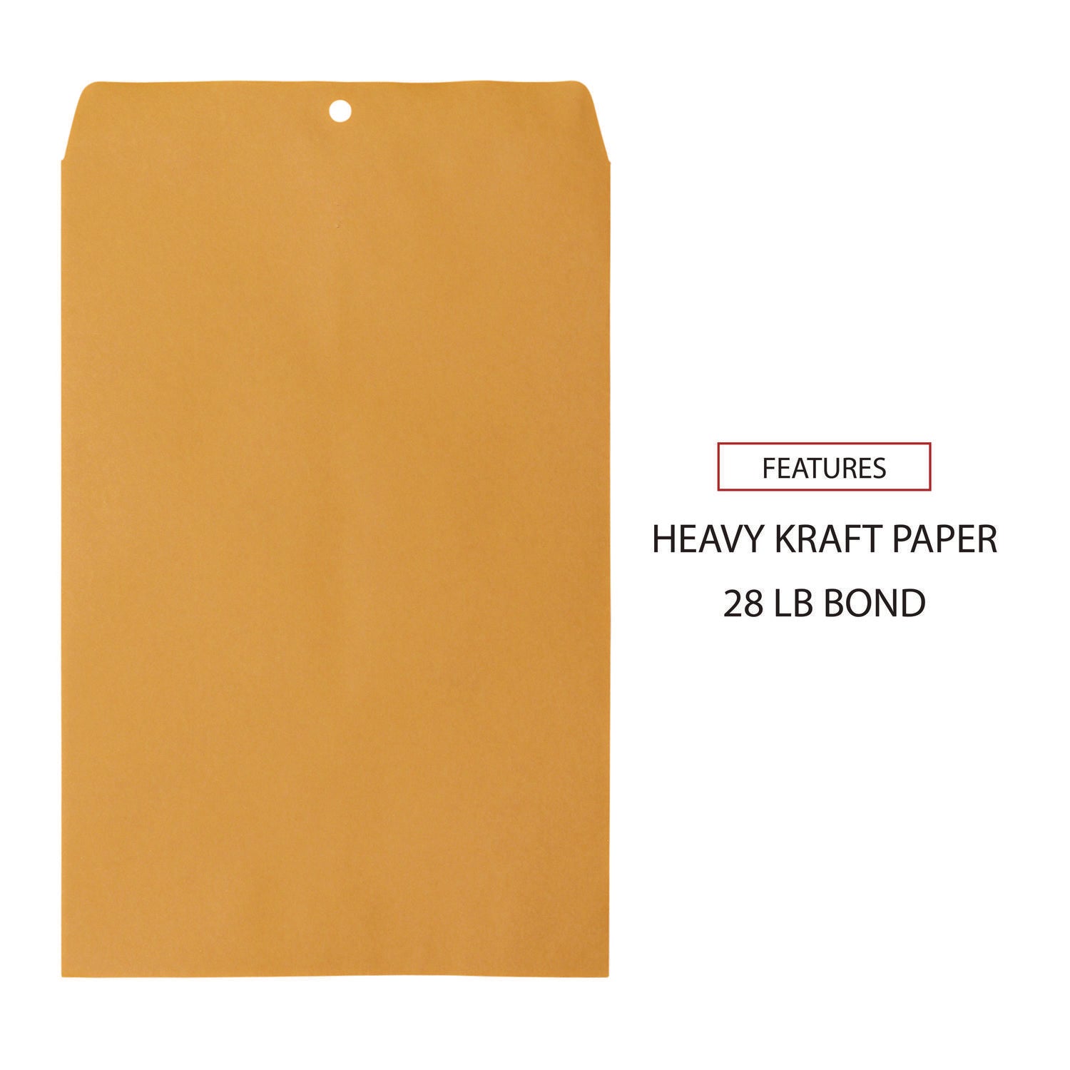 Kraft Clasp Envelope, #98, Square Flap, Clasp/Gummed Closure, 10 x 15, Brown Kraft, 100/Box - 6