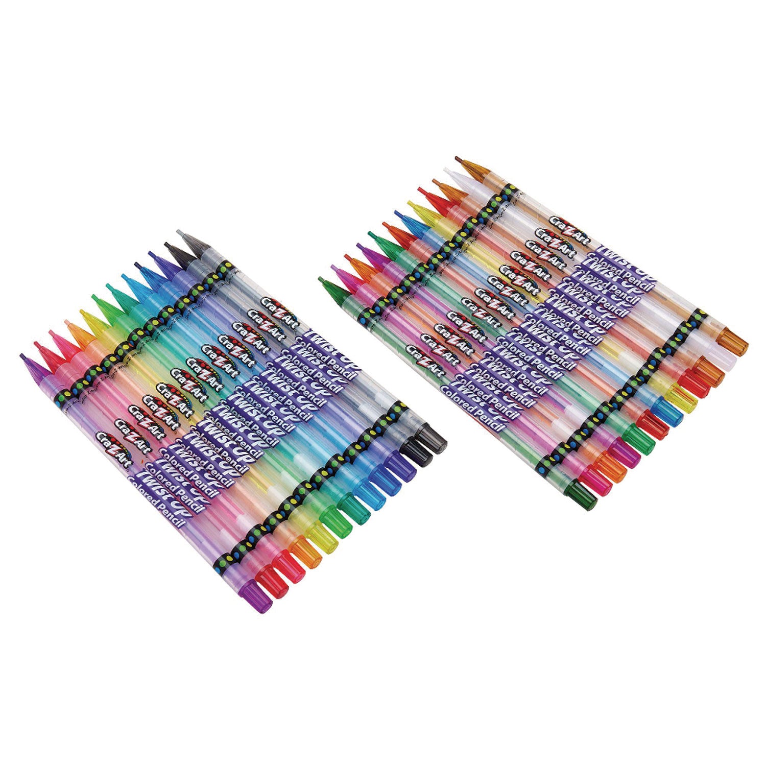 Twist Up Colored Pencils, 24 Assorted Lead Colors, Clear Barrel, 24/Set - 4