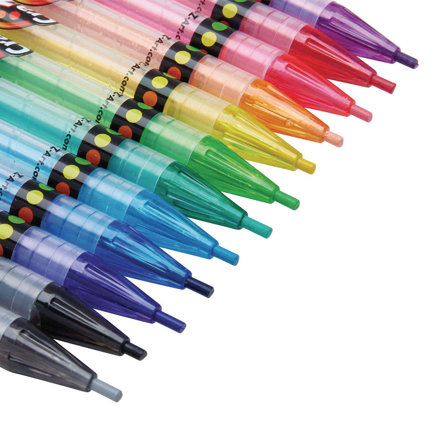 Twist Up Colored Pencils, 24 Assorted Lead Colors, Clear Barrel, 24/Set - 5