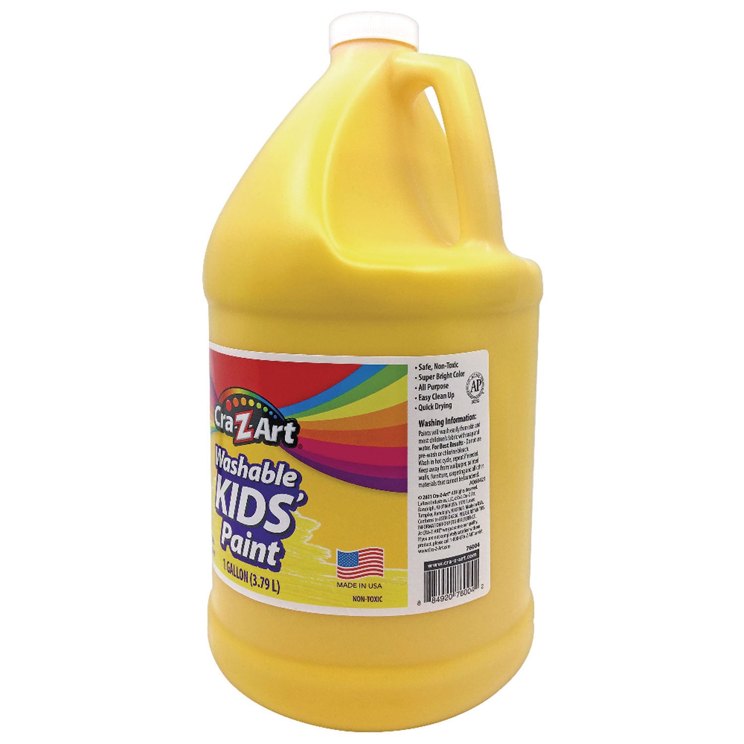 Washable Kids Paint, Yellow, 1 gal Bottle - 2