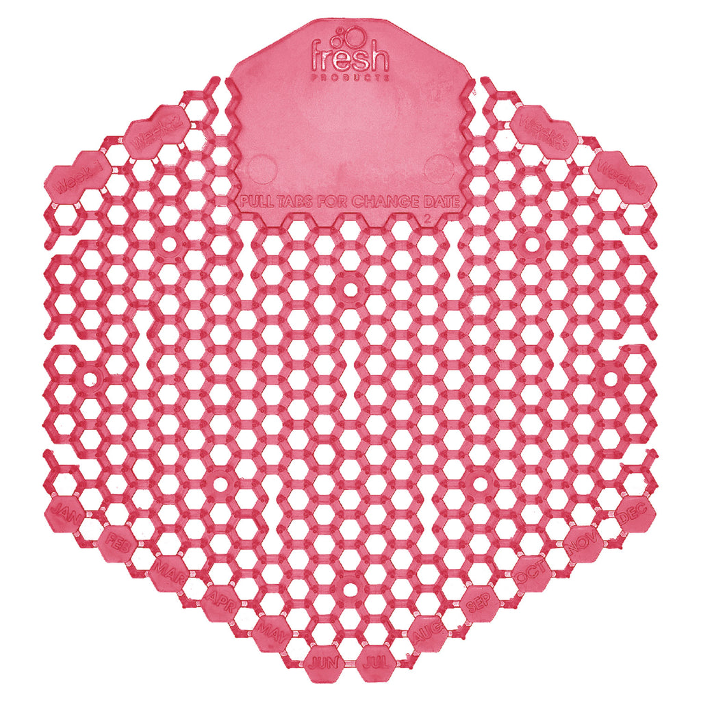 Wave 3D Urinal Deodorizer Screen, Spiced Apple Scent, Red, 10/Box