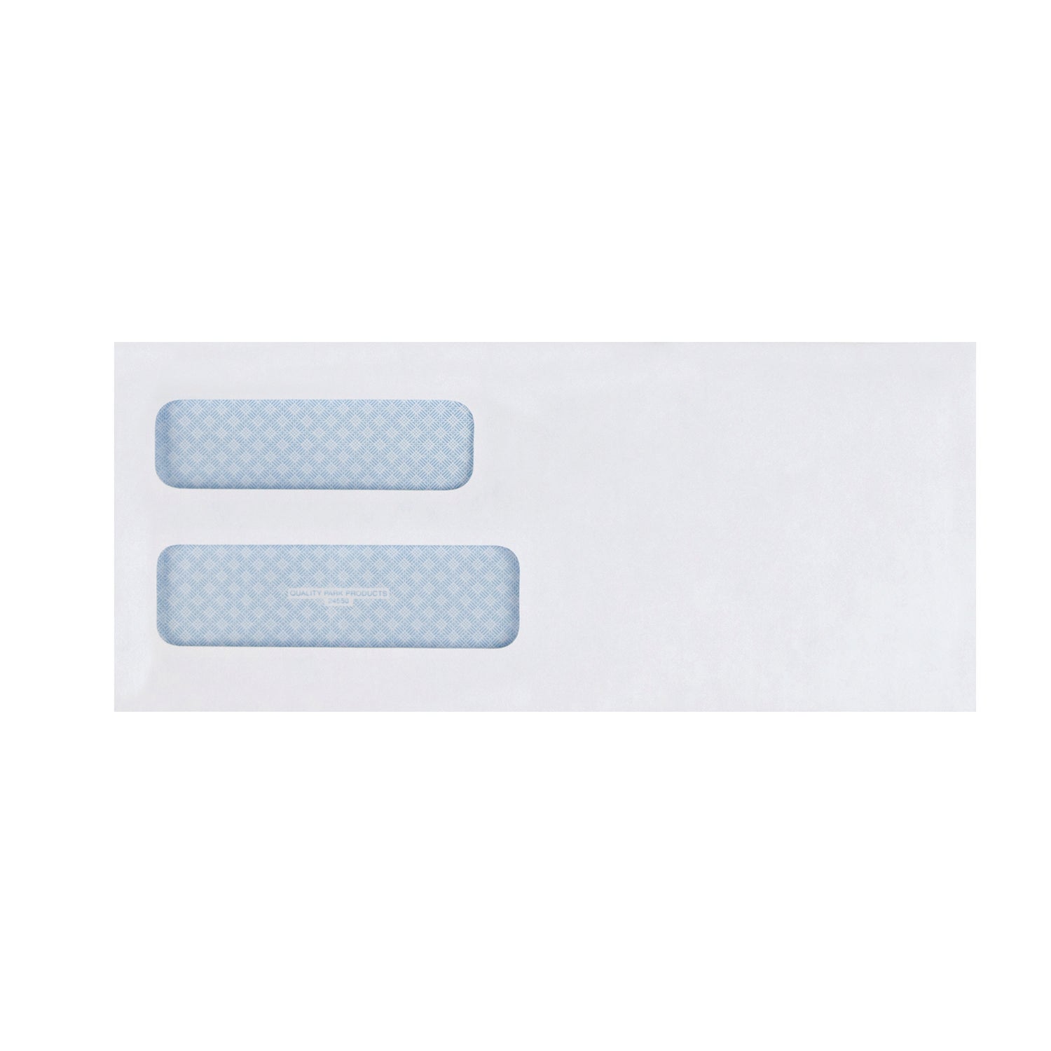 Double Window Security-Tinted Check Envelope, #10, Commercial Flap, Gummed Closure, 4.13 x 9.5, White, 500/Box - 2