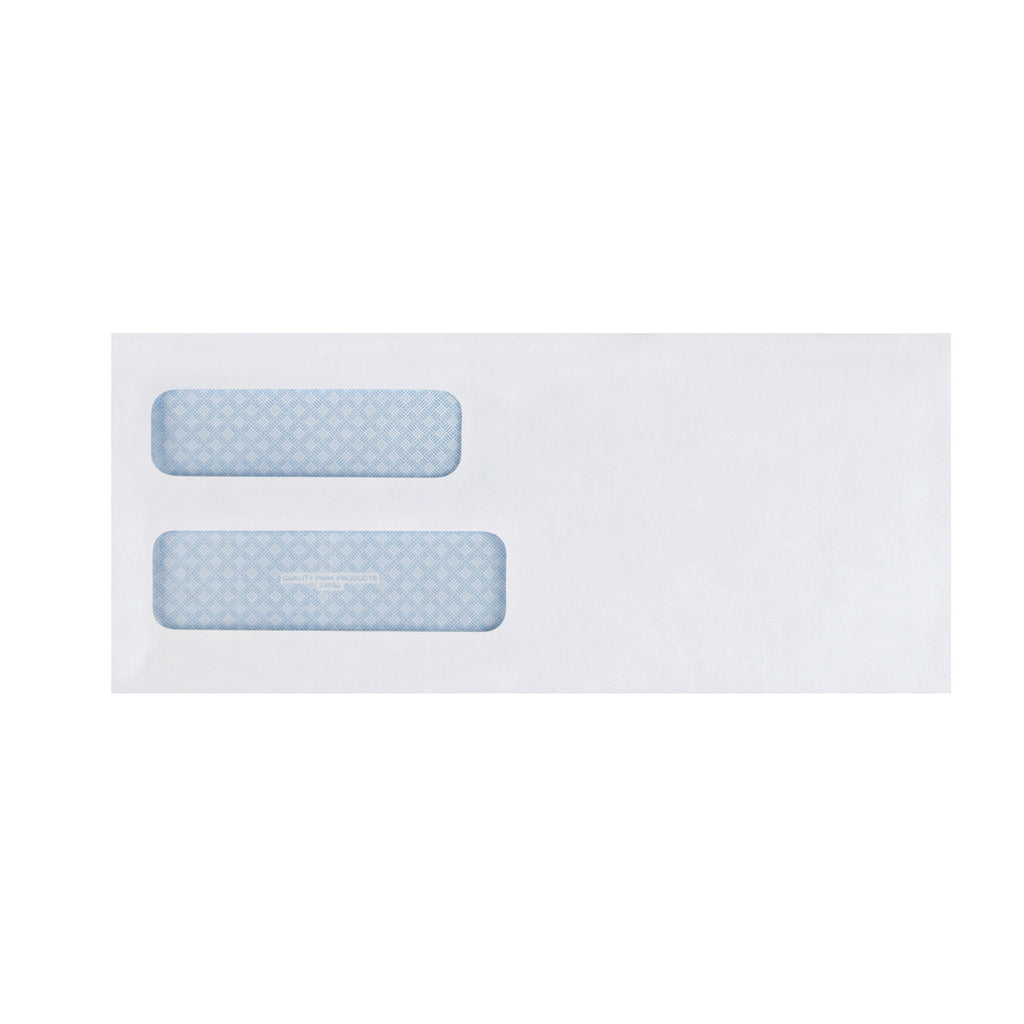 Double Window Security-Tinted Check Envelope, #10, Commercial Flap, Gummed Closure, 4.13 x 9.5, White, 500/Box