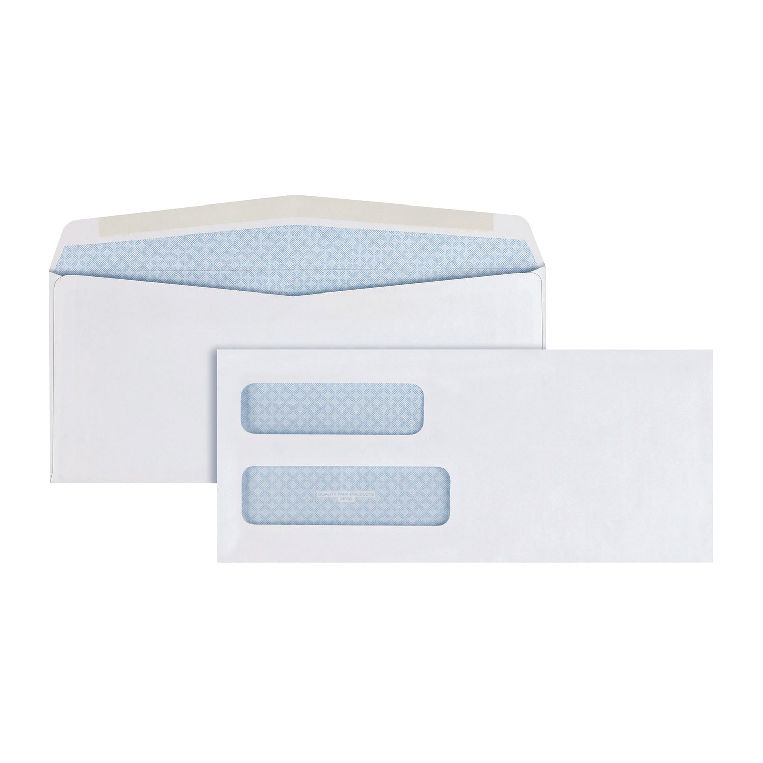 Double Window Security-Tinted Check Envelope, #10, Commercial Flap, Gummed Closure, 4.13 x 9.5, White, 500/Box - 1