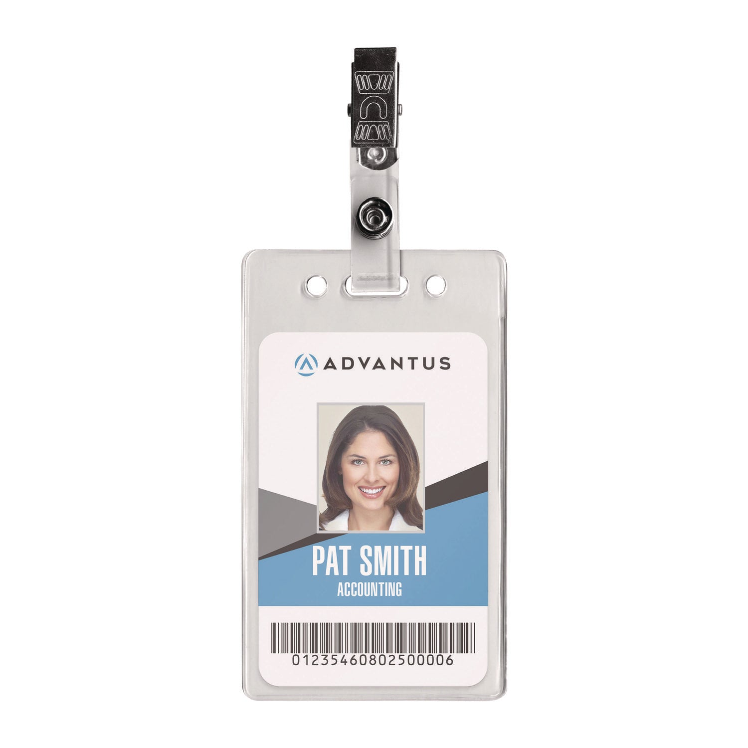 Badge Straps with Clips, 0.38" x 2.75", Clear, 100/Box