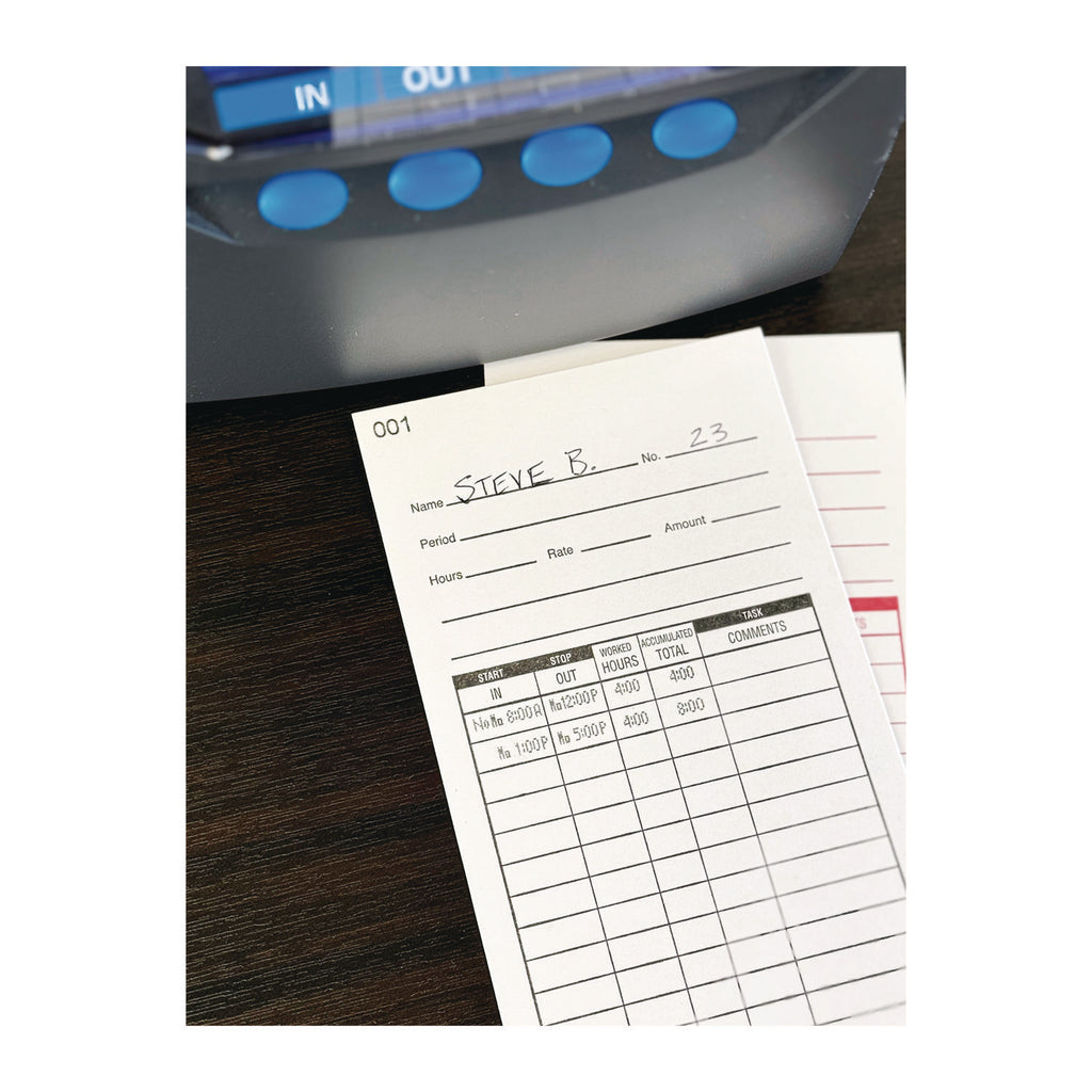 Time Clock Cards for Lathem Time 7000E, Two Sides, 3.5 x 7.25, 100/Pack
