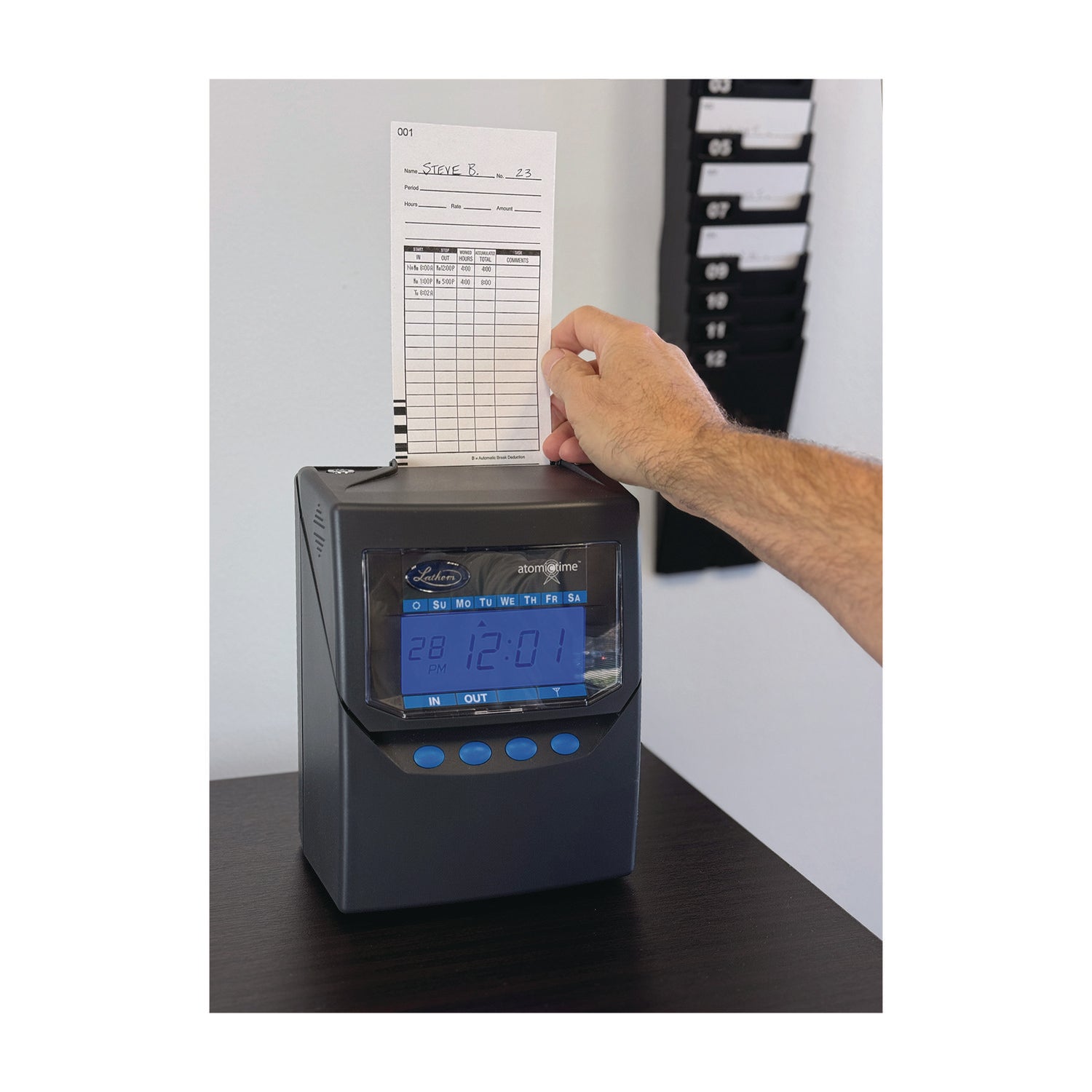 Time Clock Cards for Lathem Time 7000E, Two Sides, 3.5 x 7.25, 100/Pack