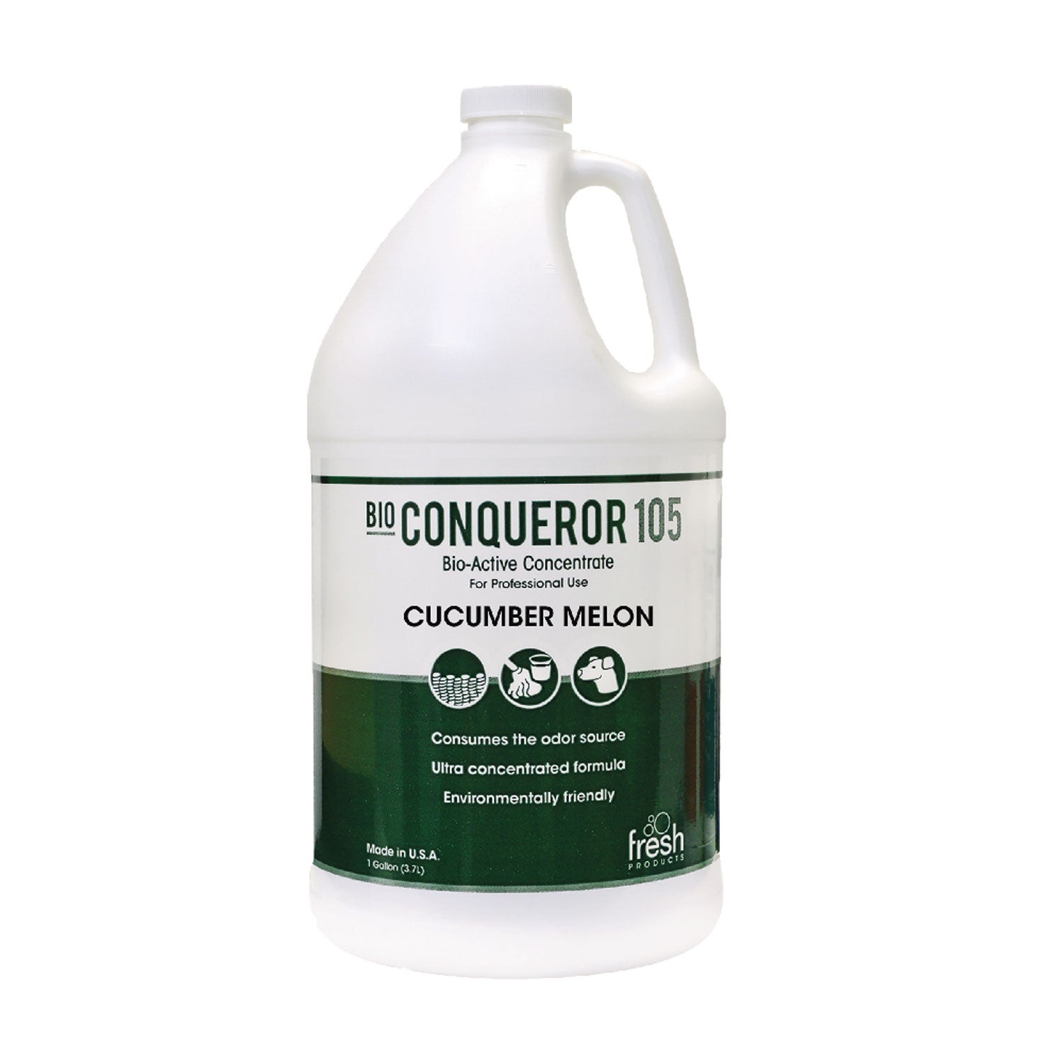 Bio Conqueror 105 Enzymatic Odor Counteractant Concentrate, Cucumber Melon, 1 gal Bottle, 4/Carton - 1