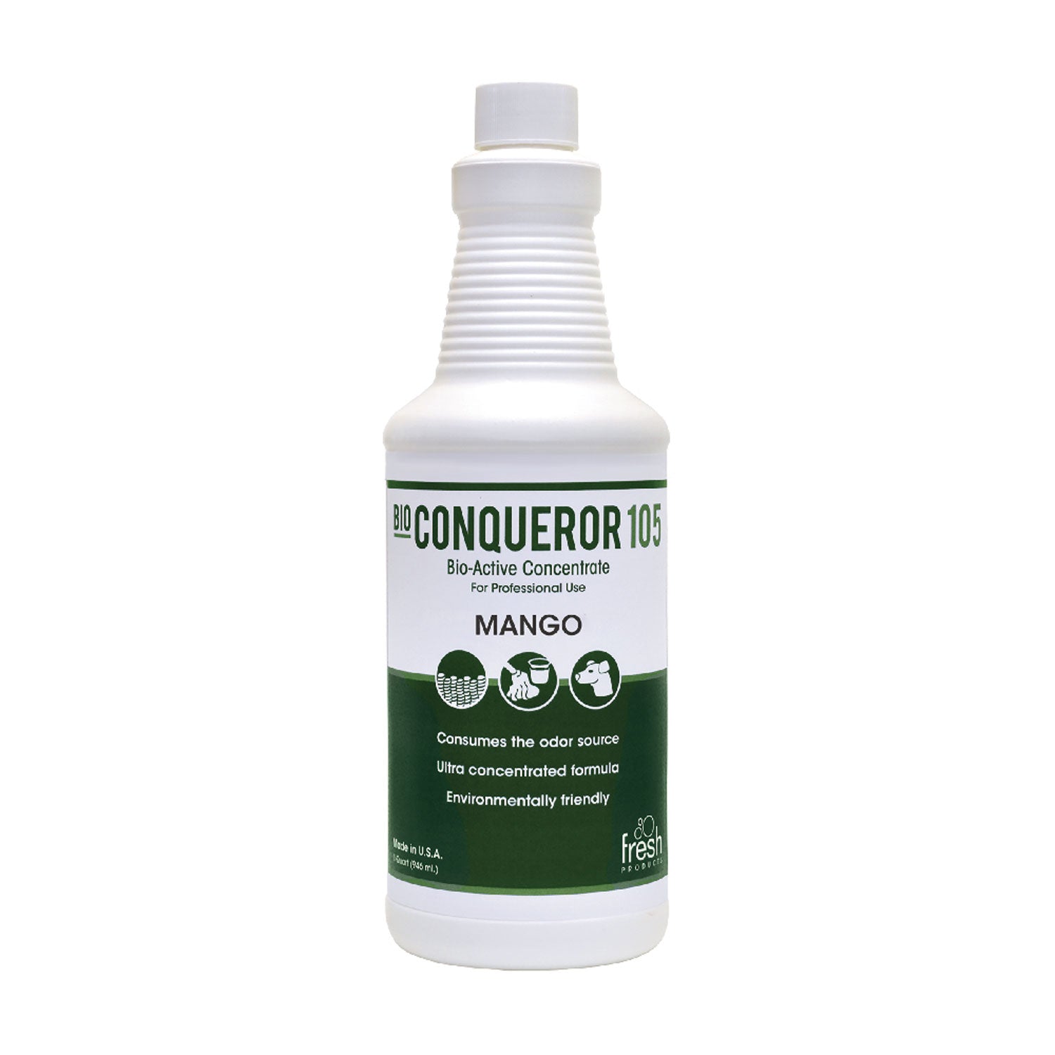 Bio Conqueror 105 Enzymatic Odor Counteractant Concentrate, Mango, 32 oz Bottle, 12/Carton - 1