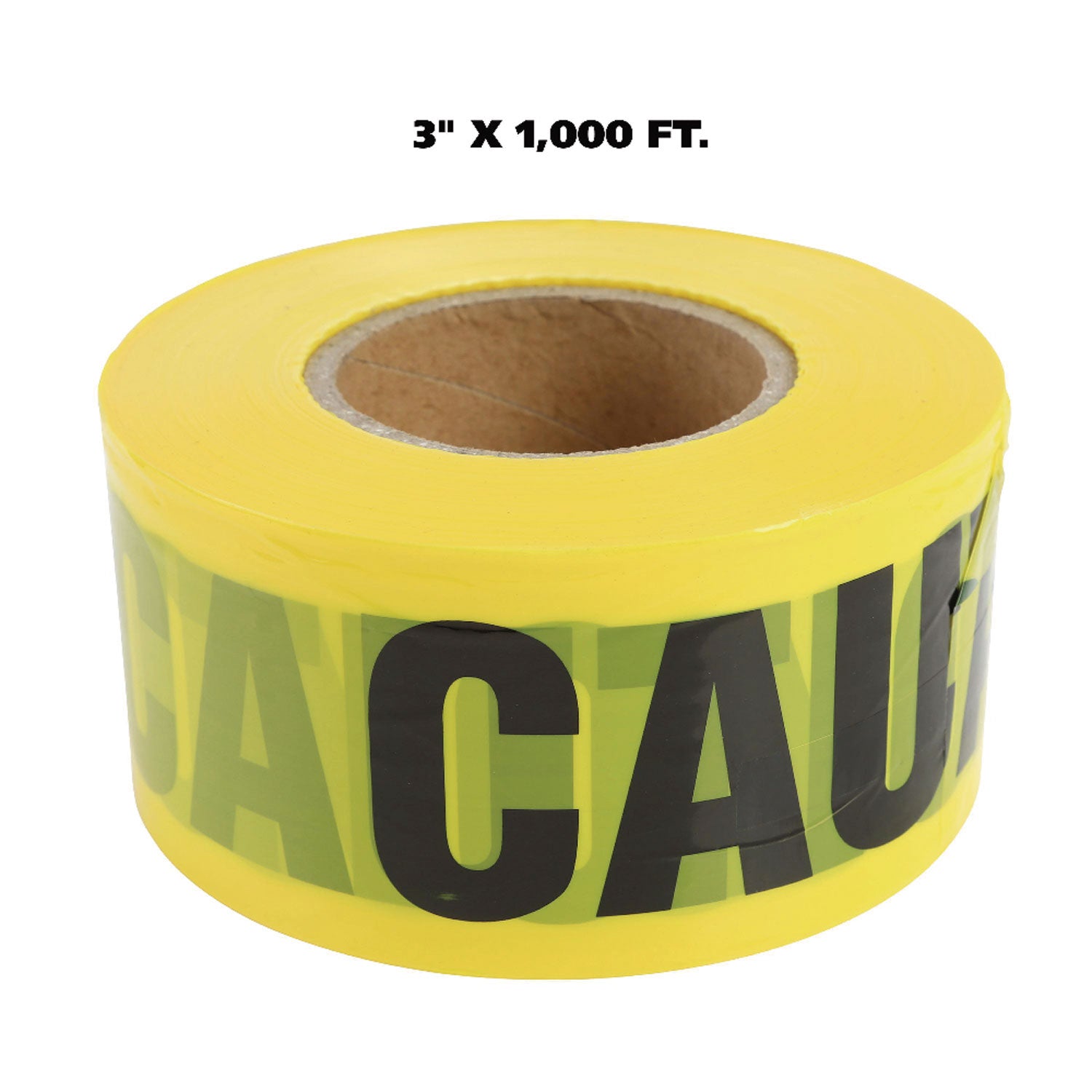 Caution Safety Tape, Non-Adhesive, 3" x 1,000 ft, Yellow - 2