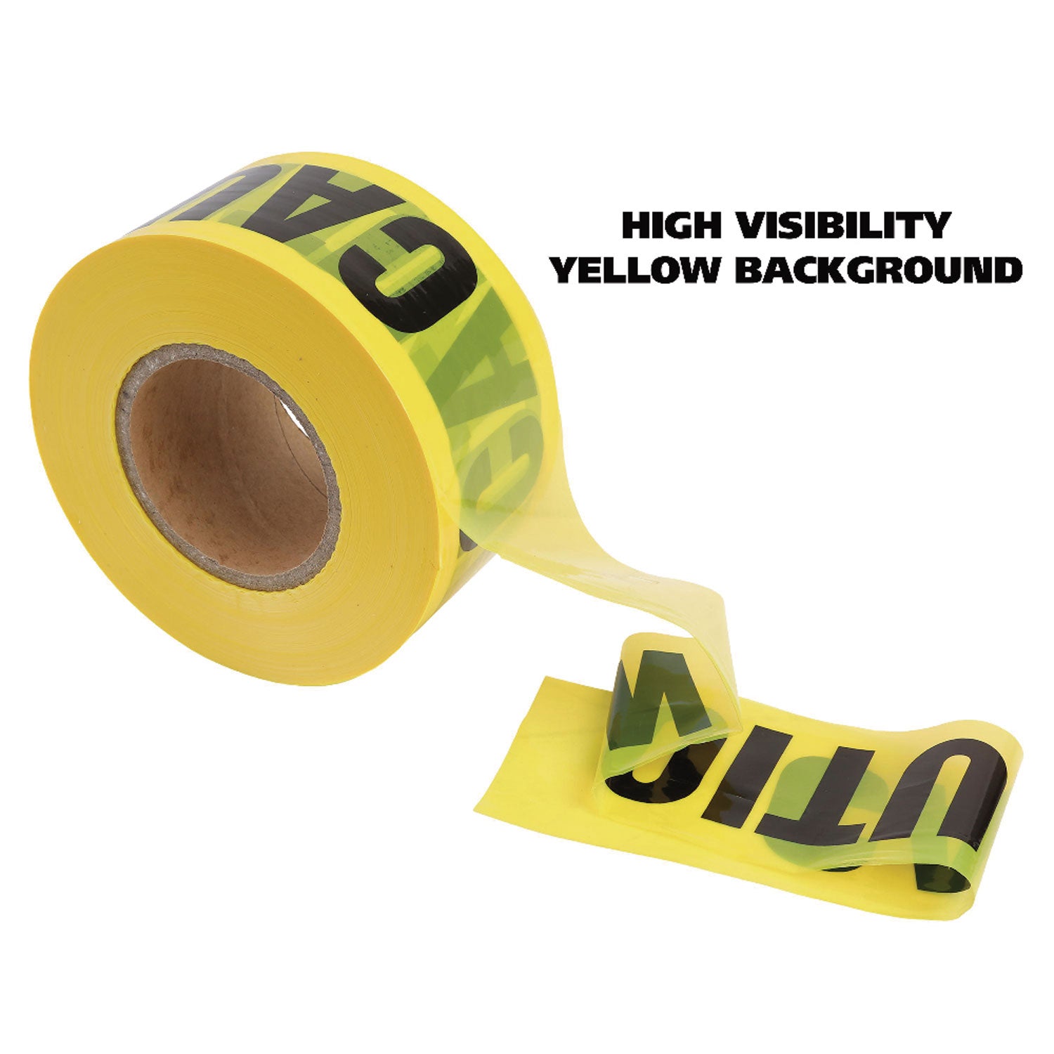 Caution Safety Tape, Non-Adhesive, 3" x 1,000 ft, Yellow - 4