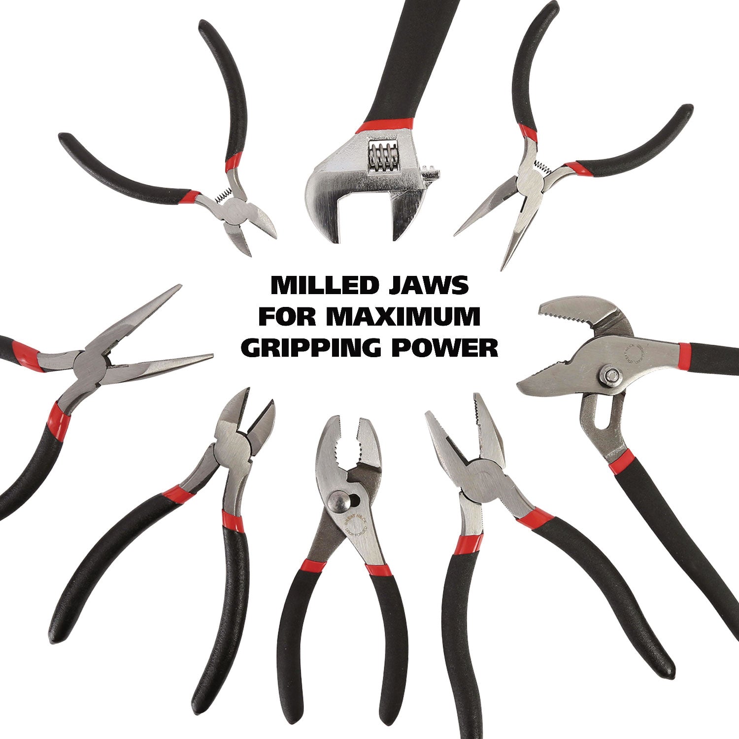 8-Piece Steel Pliers and Wrench Tool Set - 4