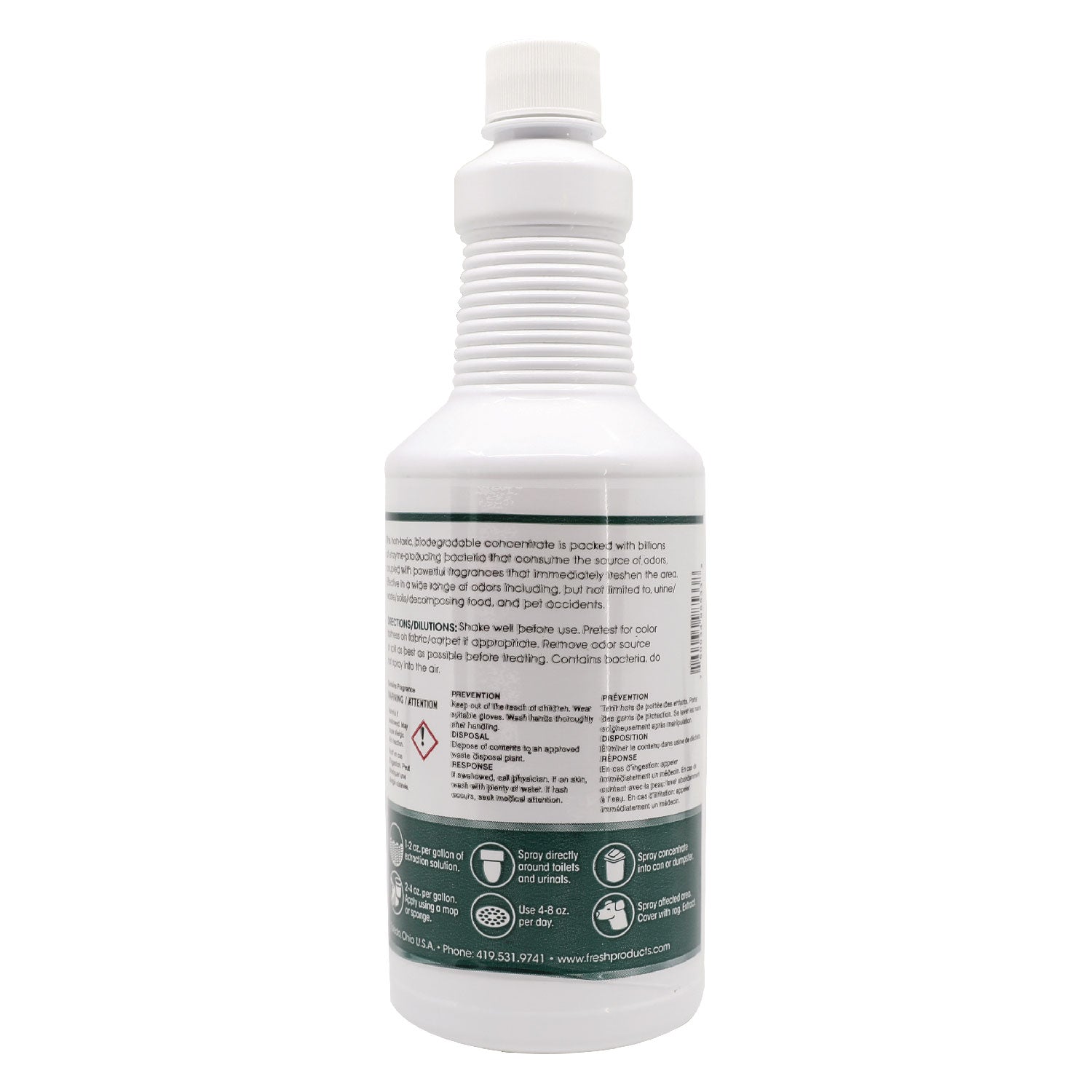 Bio Conqueror 105 Enzymatic Odor Counteractant Concentrate, Cucumber Melon, 1 qt Bottle, 12/Carton - 3