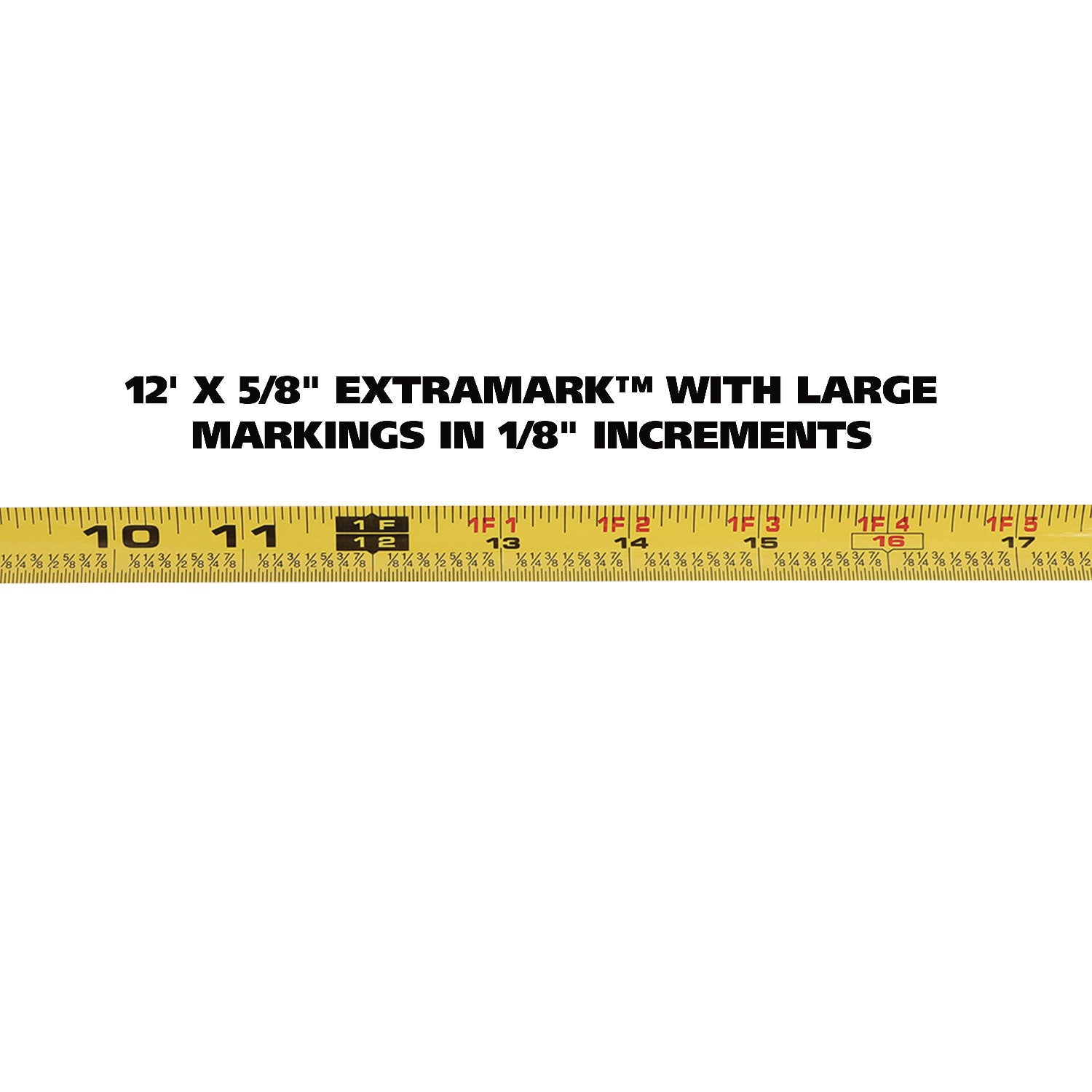 ExtraMark Power Tape, 0.63" x 12 ft, Steel, Yellow/Black - 4