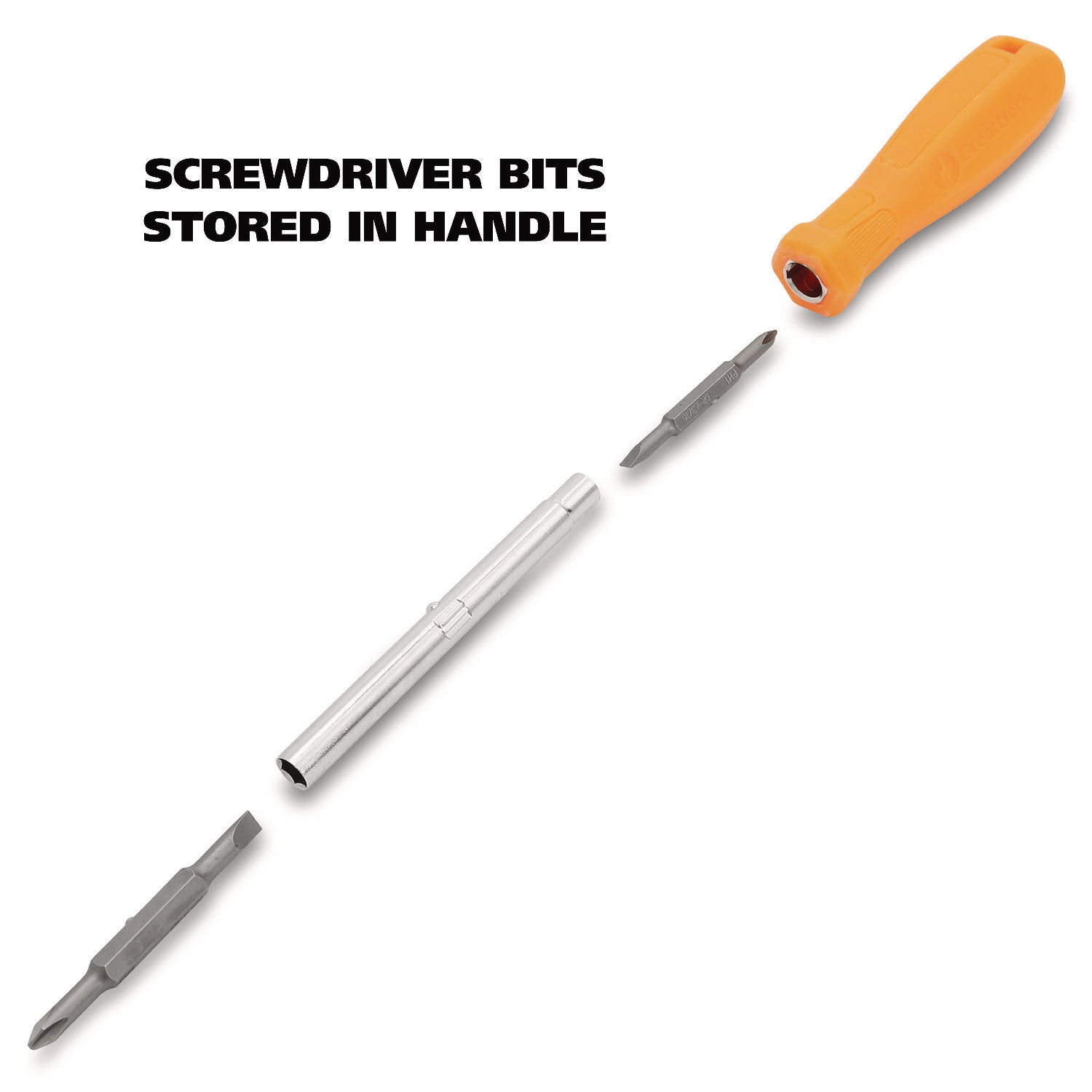 4 in-1 Screwdriver w/Interchangeable Phillips/Standard Bits, Assorted Colors - 6