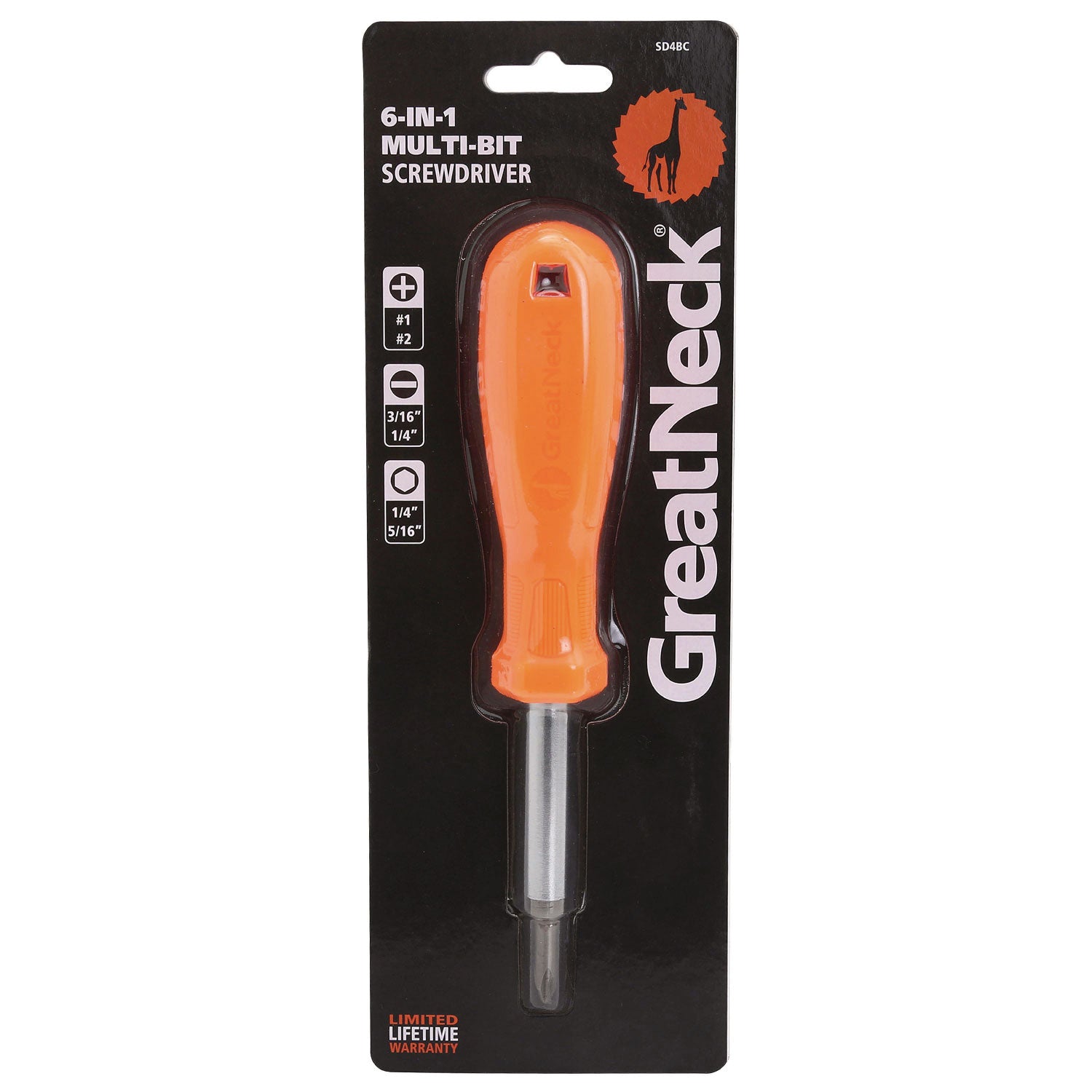 4 in-1 Screwdriver w/Interchangeable Phillips/Standard Bits, Assorted Colors - 3